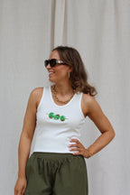 Tank top wit met olijven
