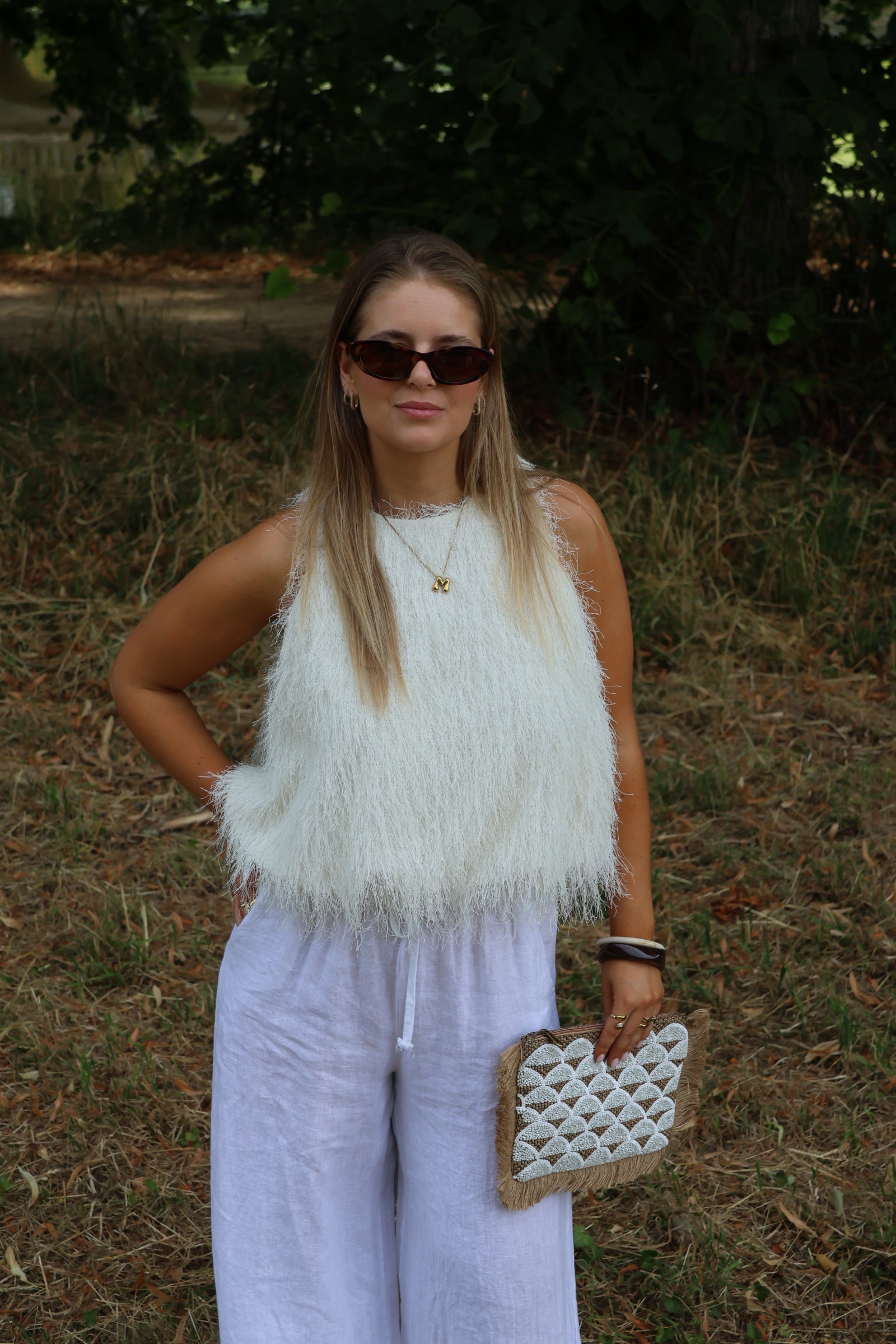 Isa fringe top créme