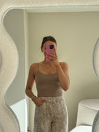 Polyamide top taupe