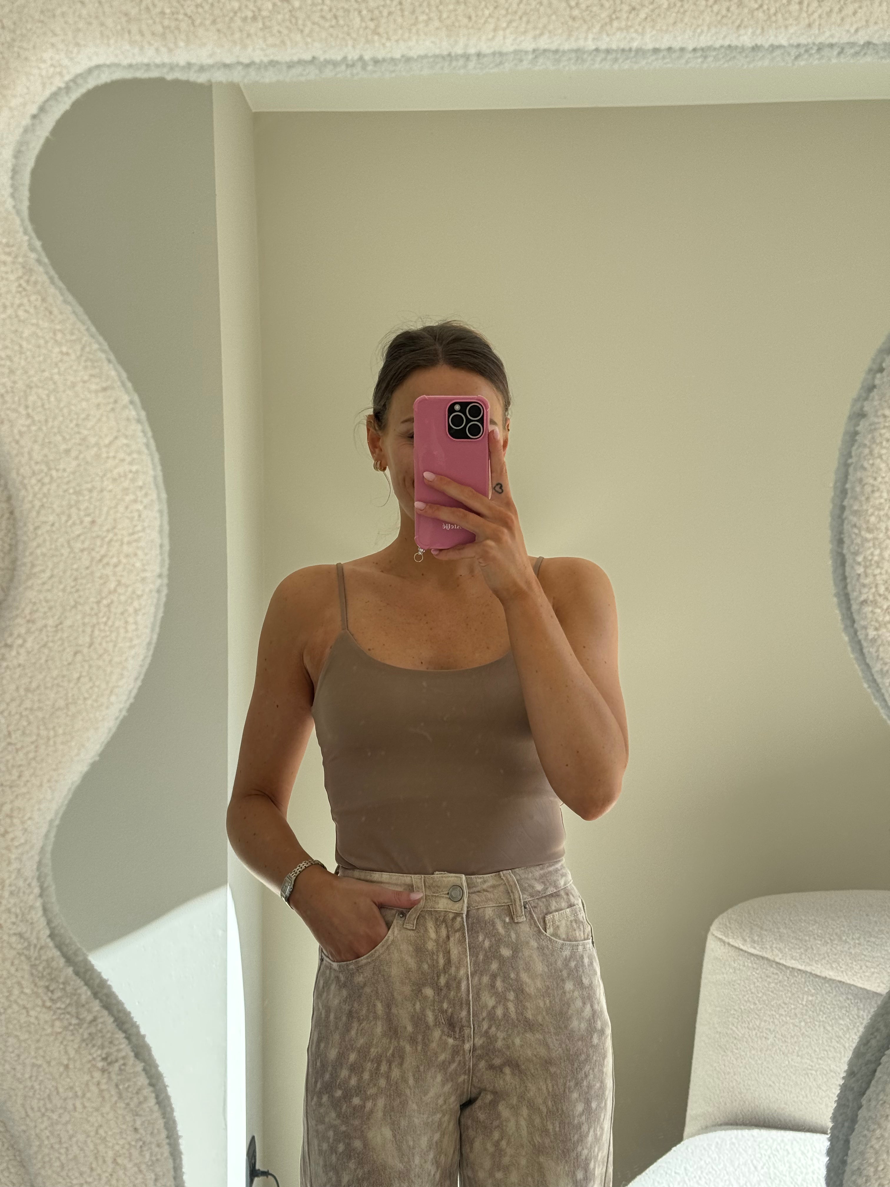 Polyamide top taupe