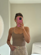 Polyamide top taupe