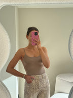 Polyamide top taupe