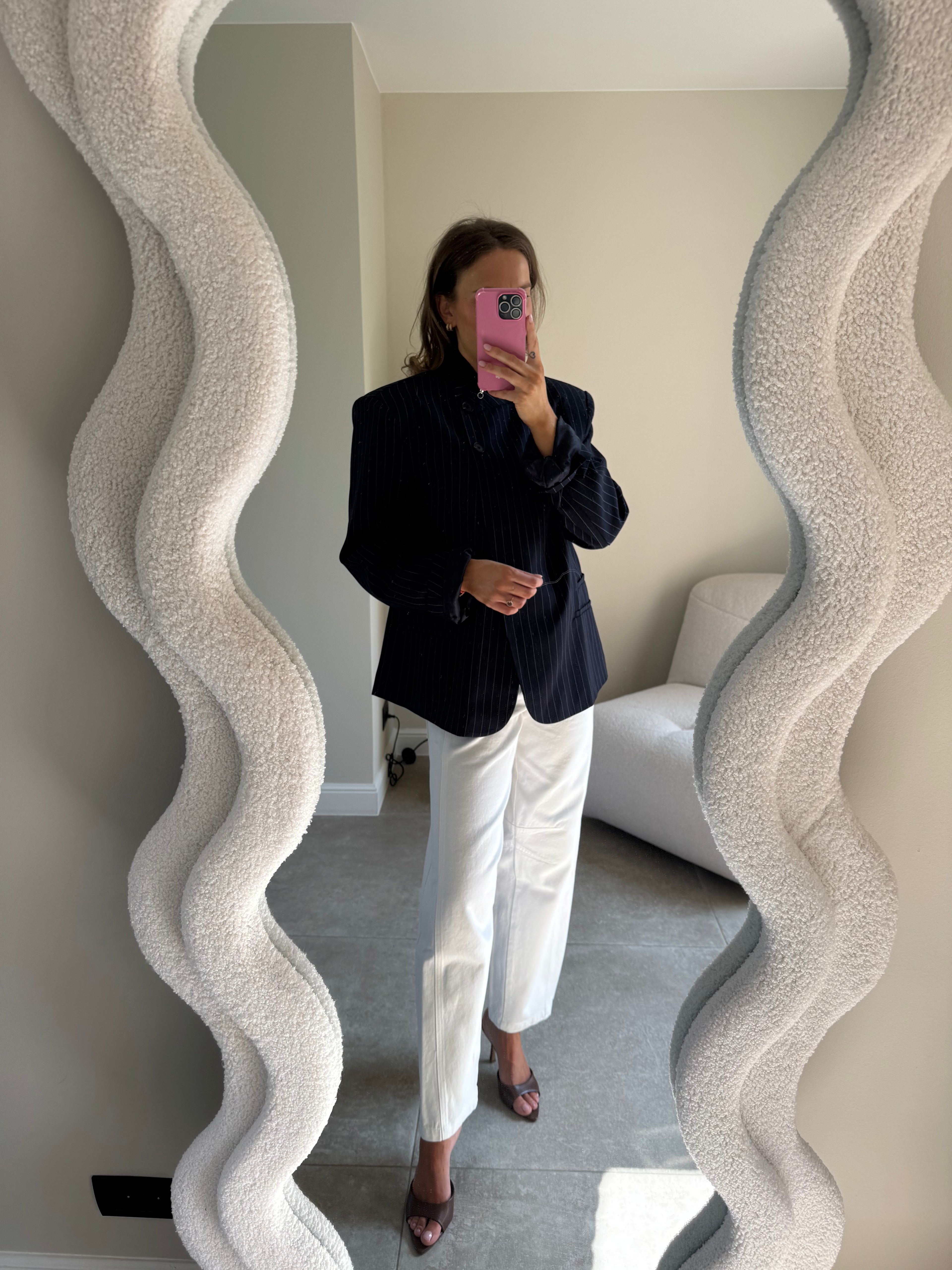 Tess blazer met krijtstreep marine
