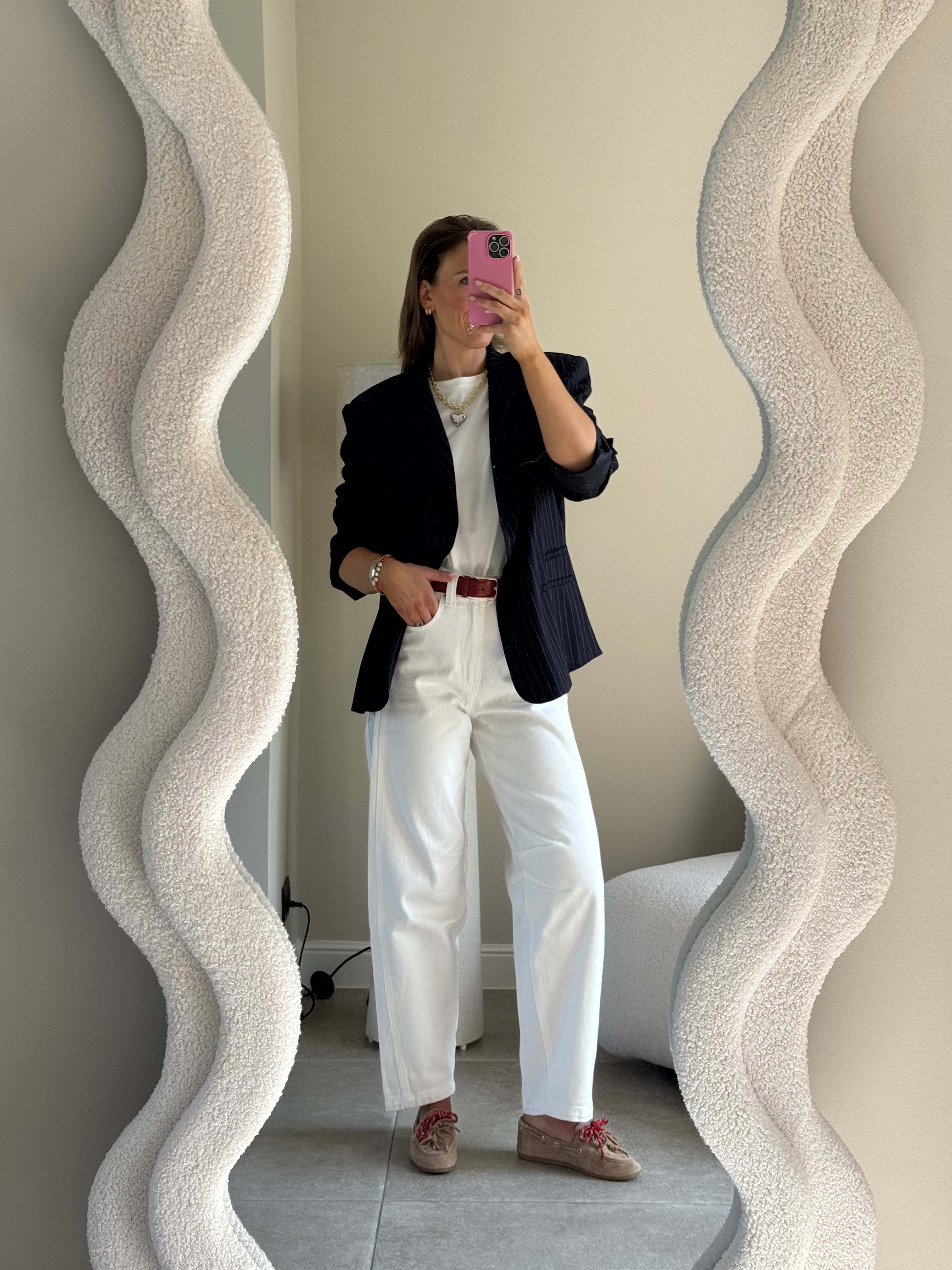 Tess blazer met krijtstreep marine