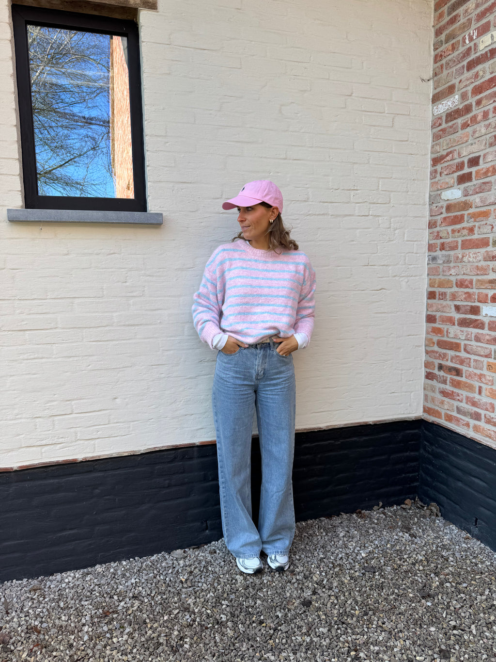 Alfie striped knit roze/blauw