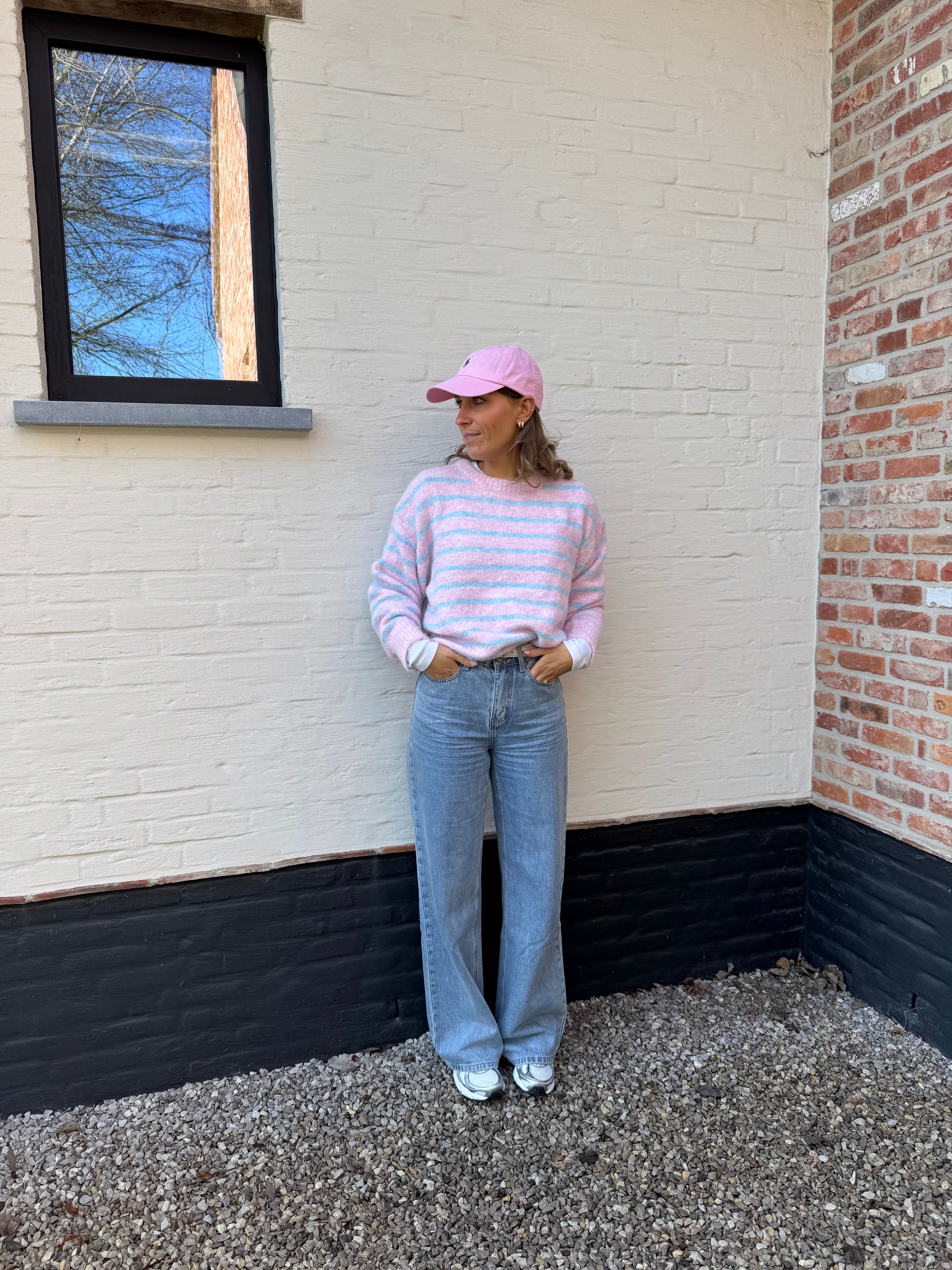 Alfie striped knit roze/blauw