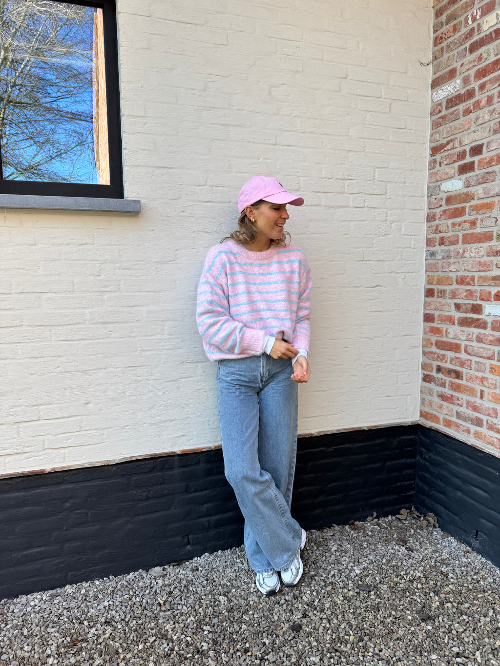 Alfie striped knit roze/blauw