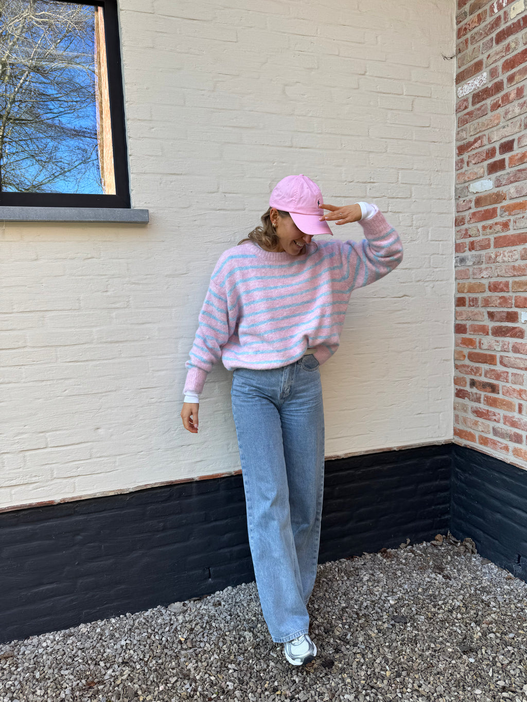 Alfie striped knit roze/blauw