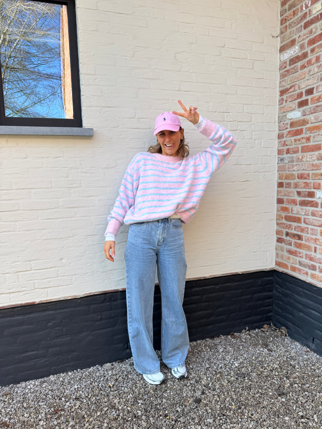 Alfie striped knit roze/blauw