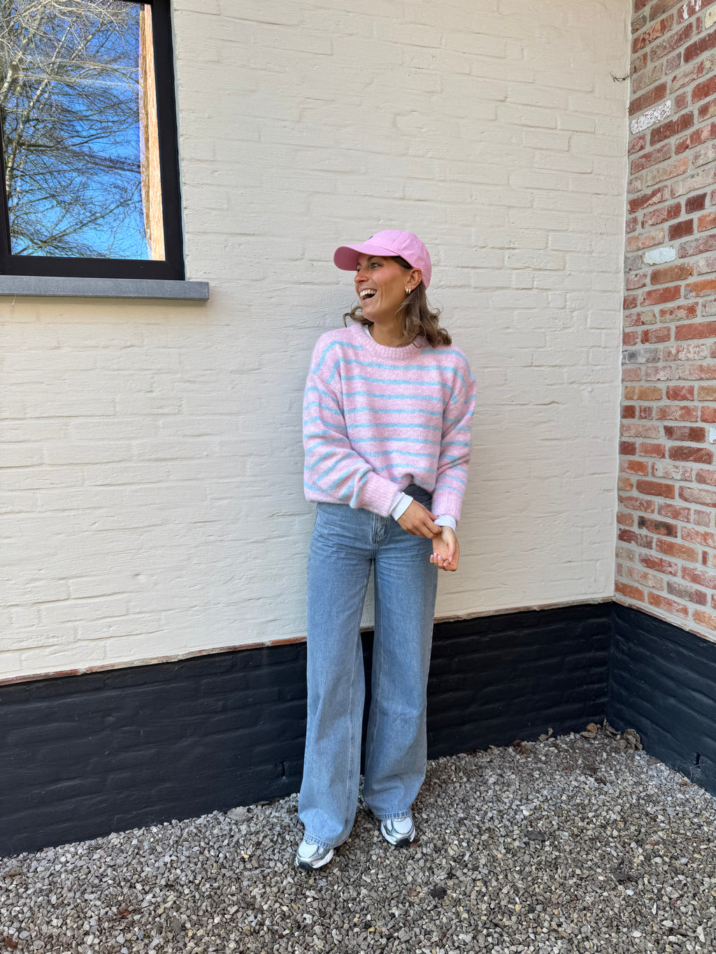 Alfie striped knit roze/blauw