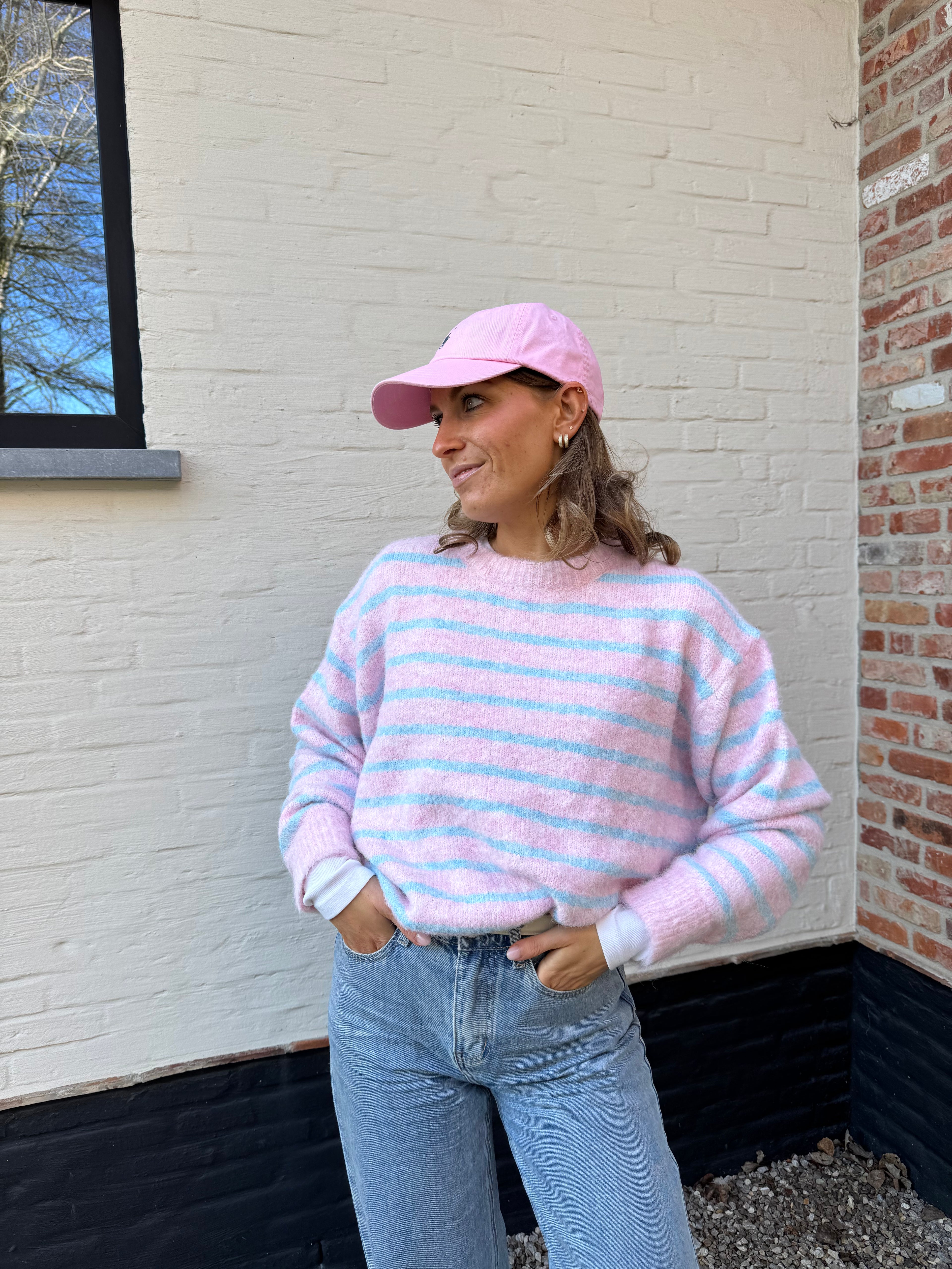 Alfie striped knit roze/blauw