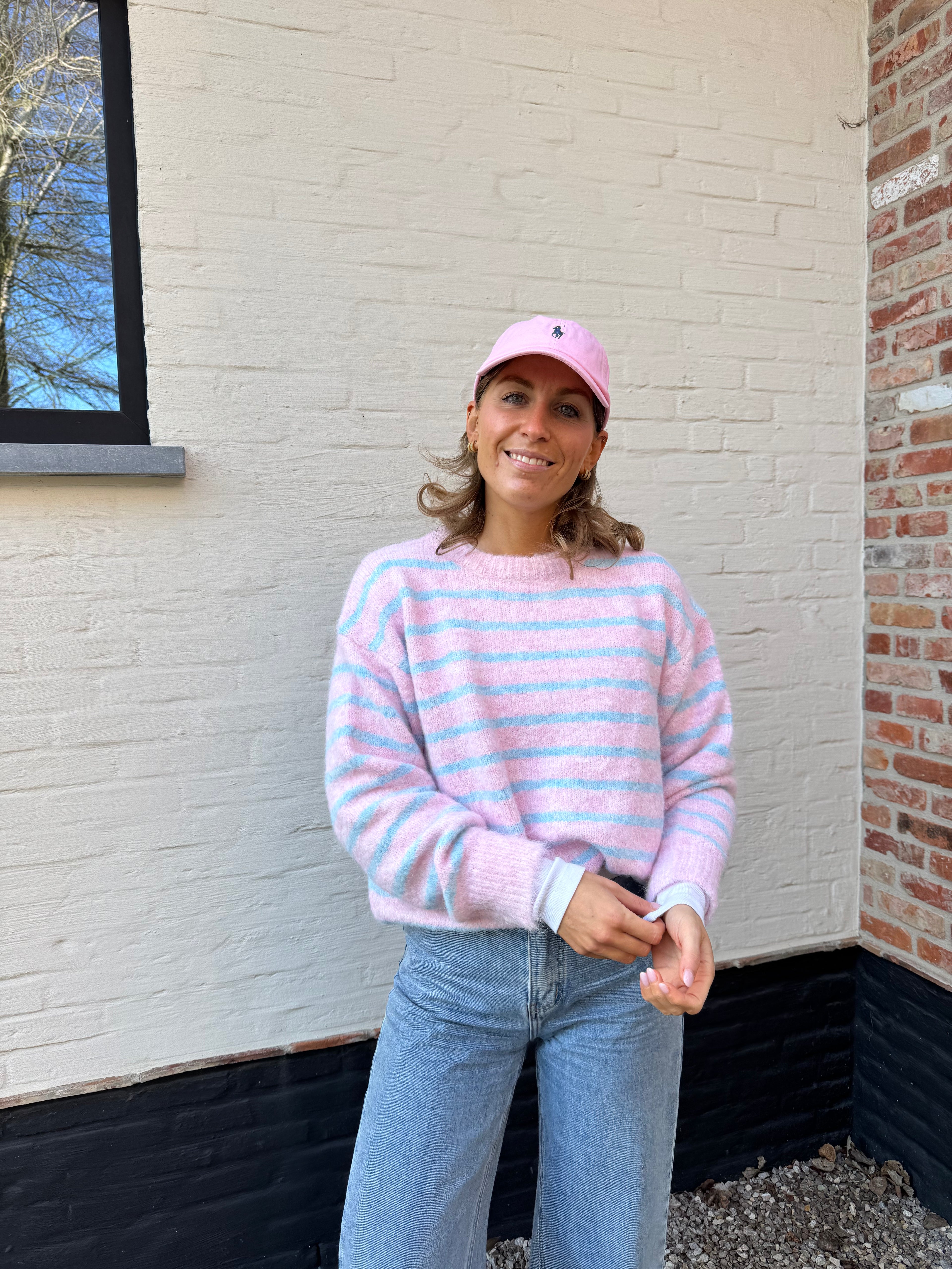 Alfie striped knit roze/blauw