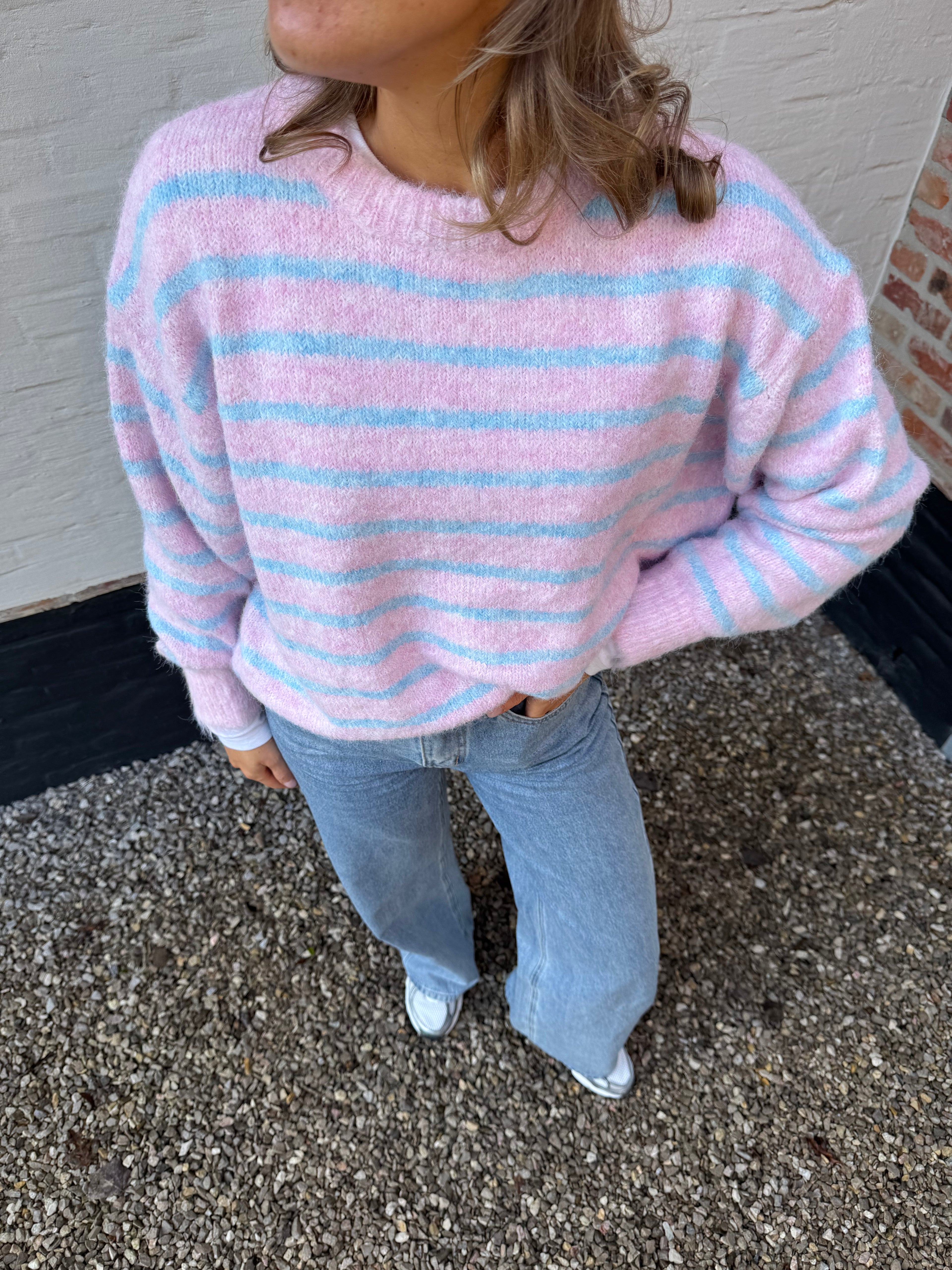 Alfie striped knit roze/blauw