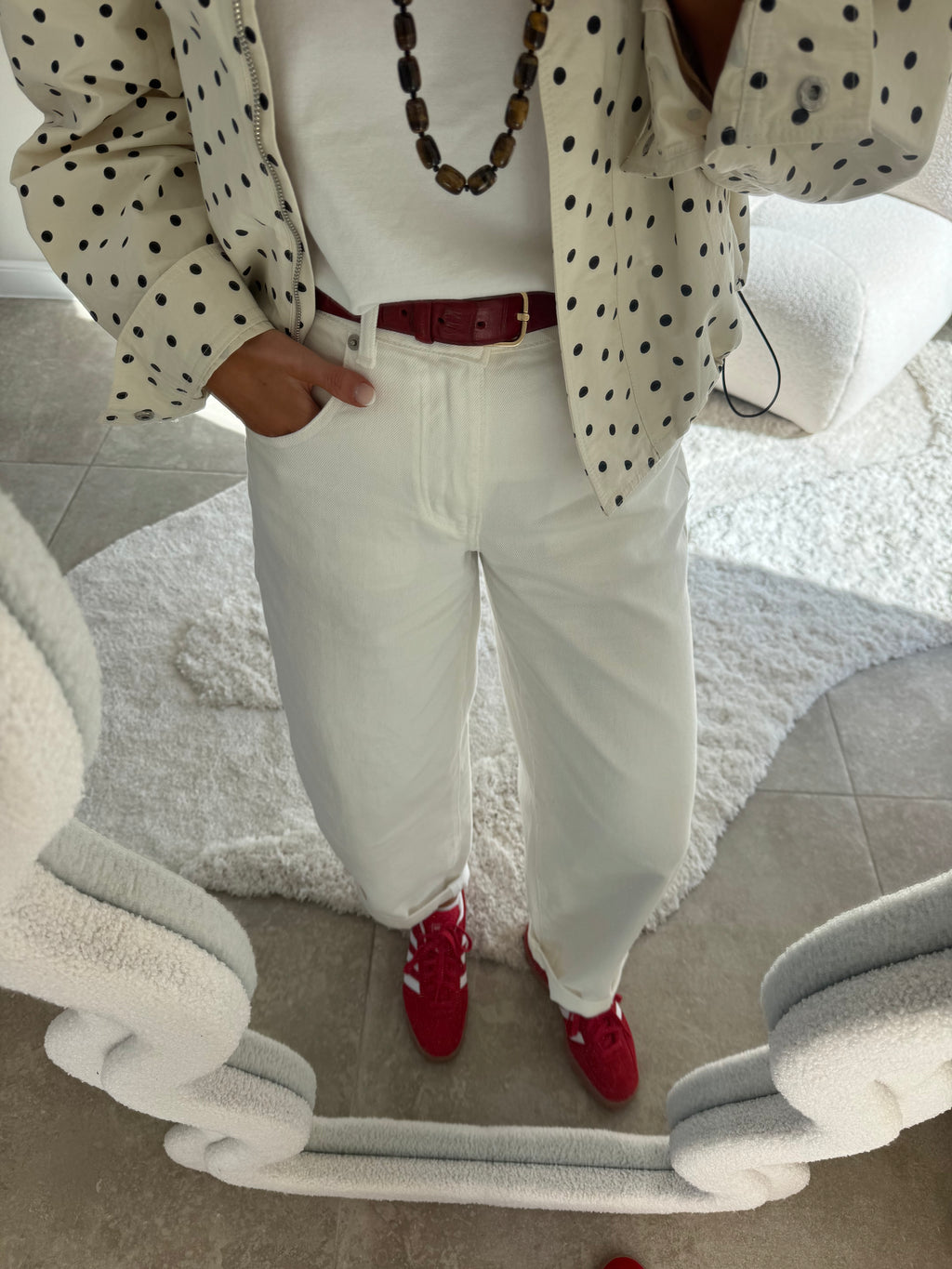 Ophélie balloon jeans wit