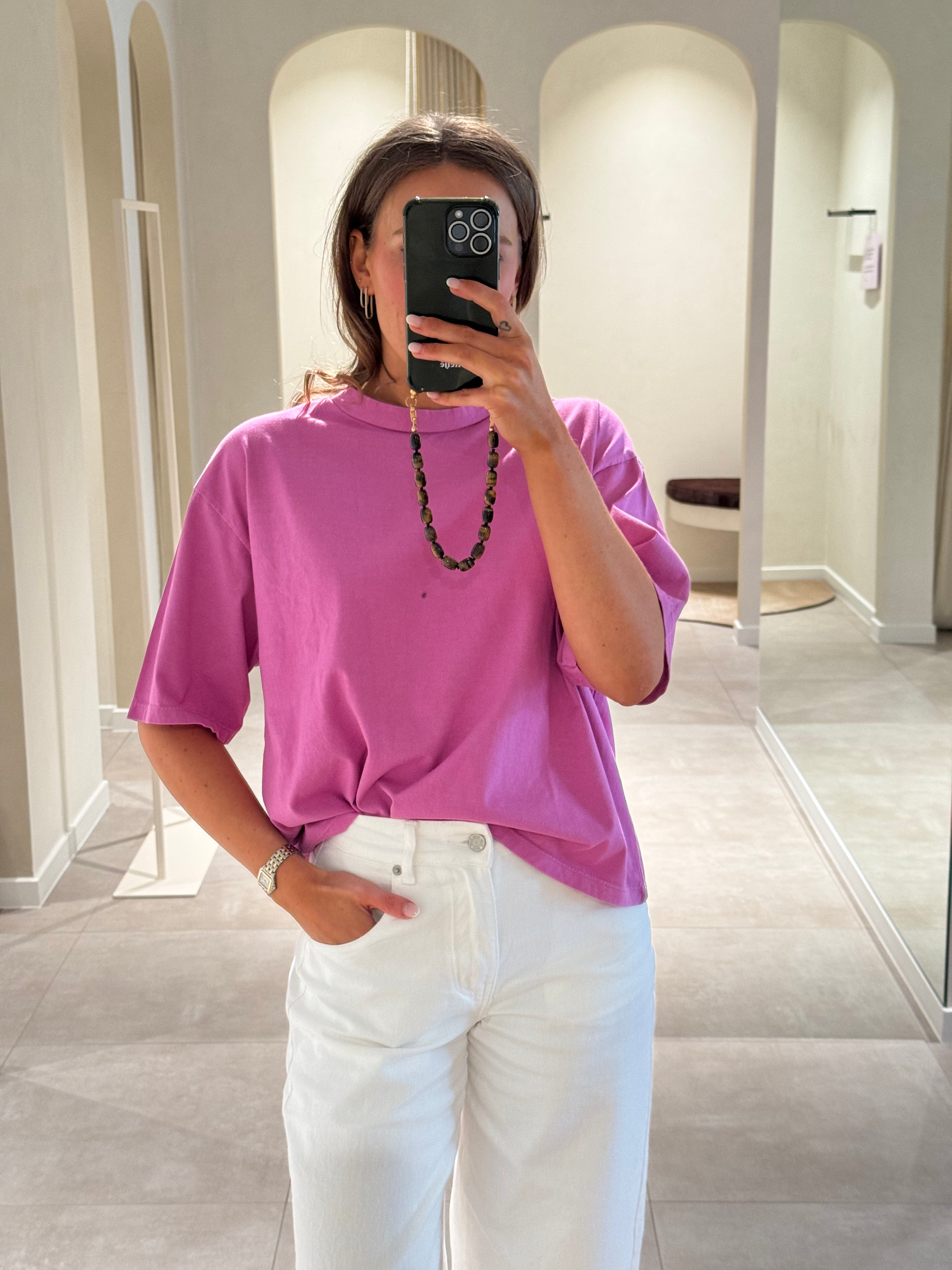 Boxy T-shirt orchid pink