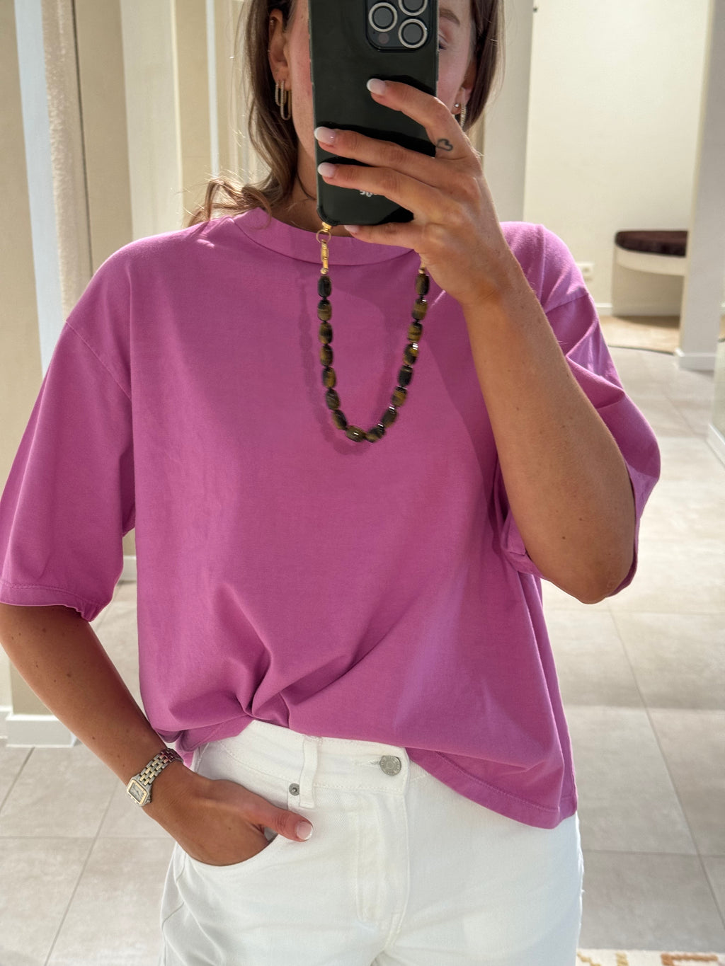 Boxy T-shirt orchid pink