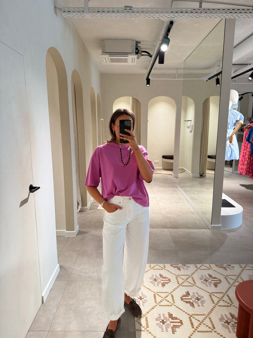 Boxy T-shirt orchid pink