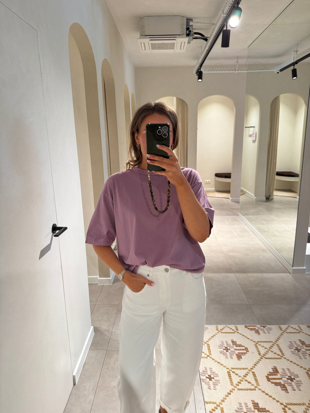 Boxy T-shirt oudroze