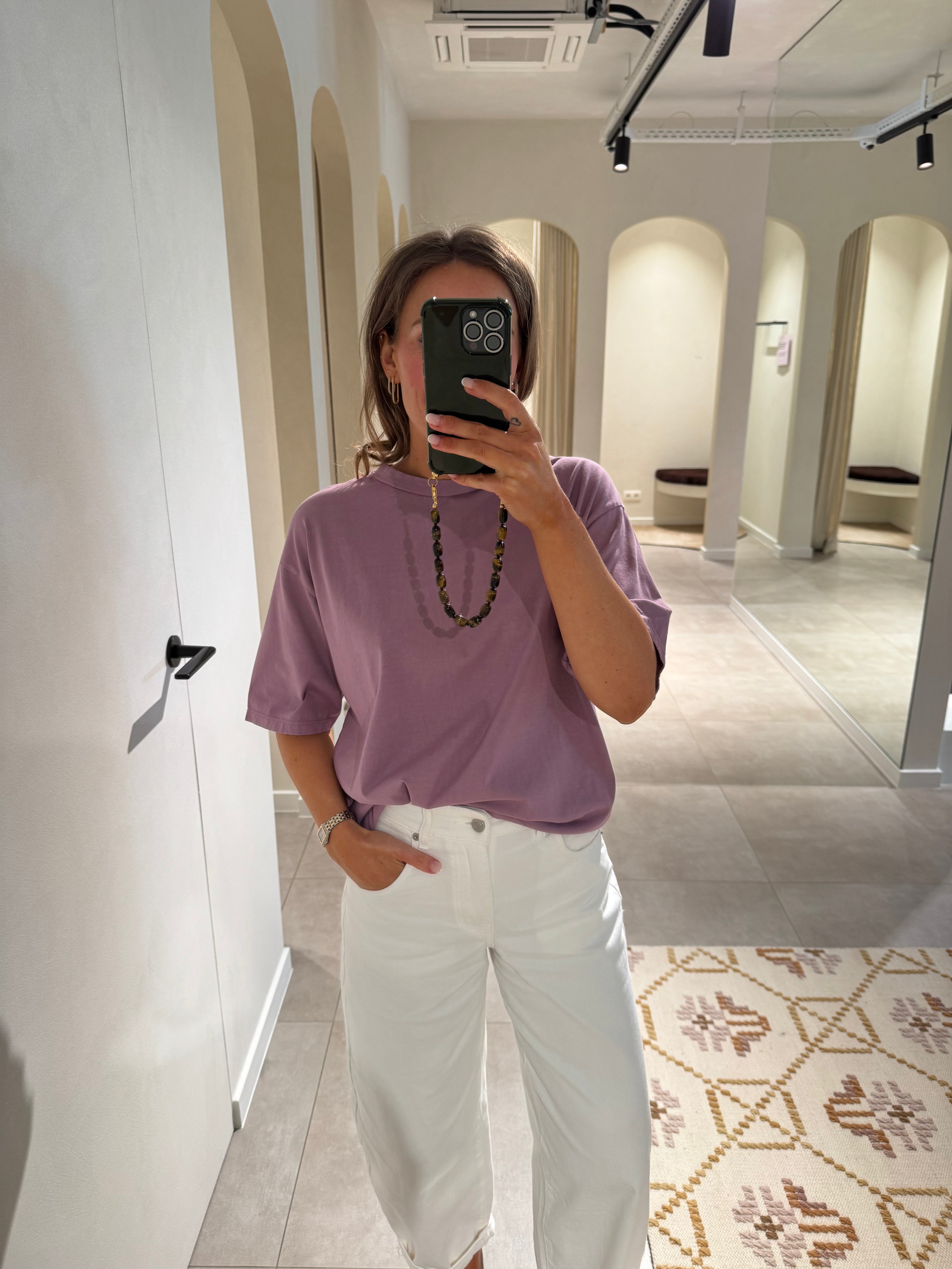 Boxy T-shirt oudroze