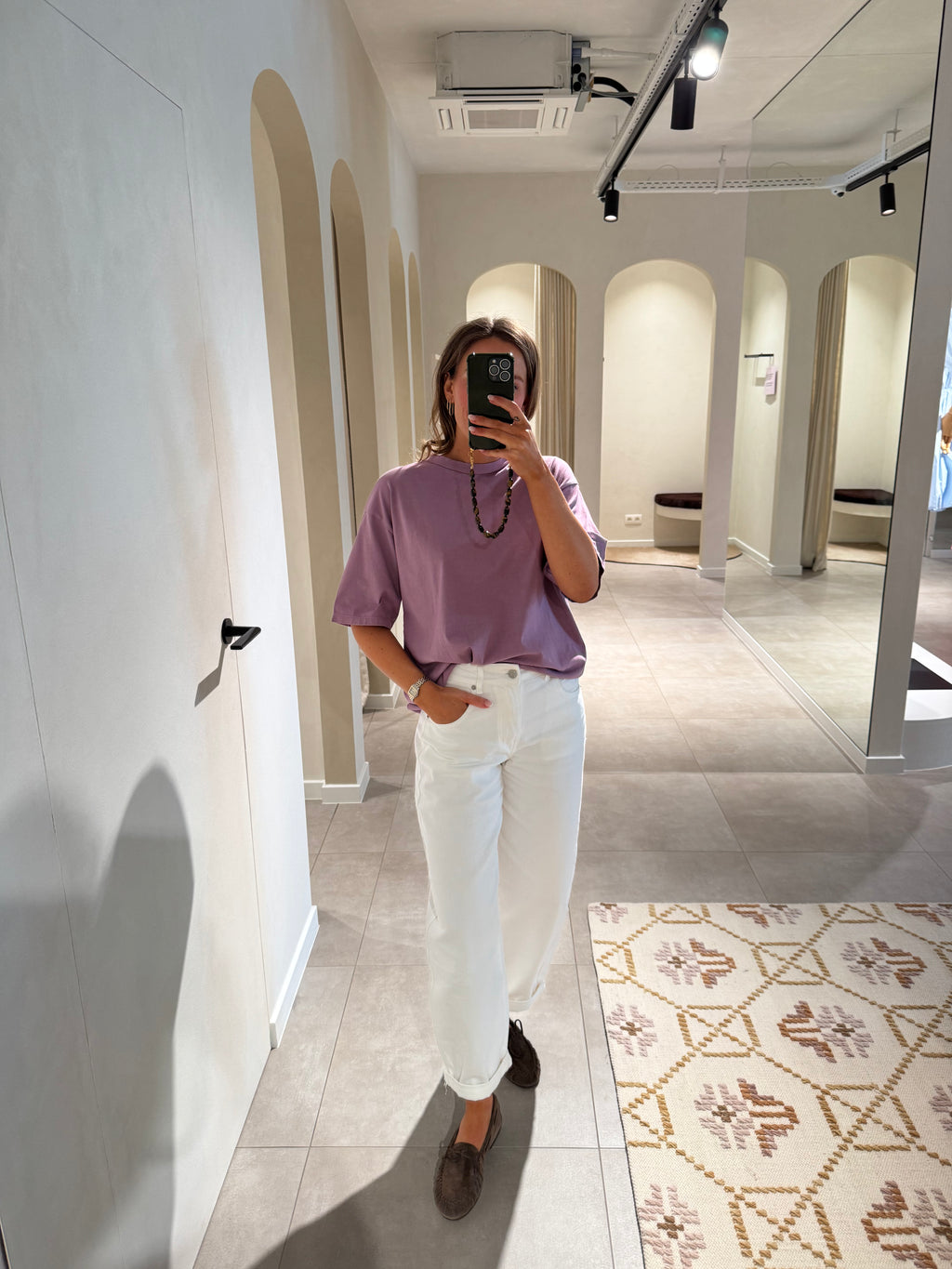 Boxy T-shirt oudroze