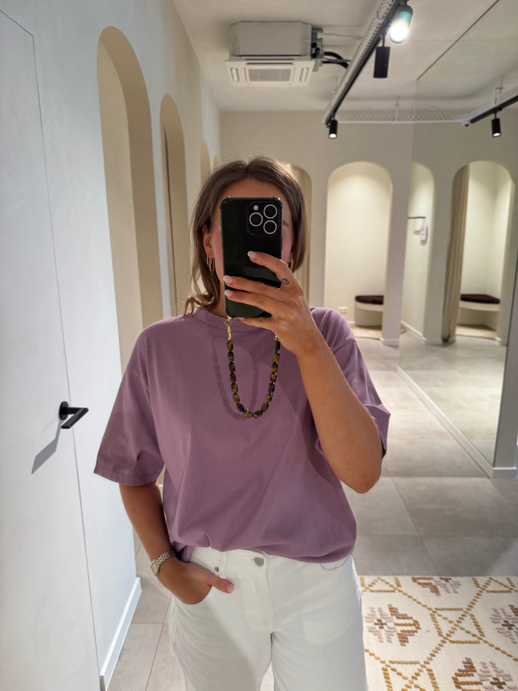 Boxy T-shirt oudroze