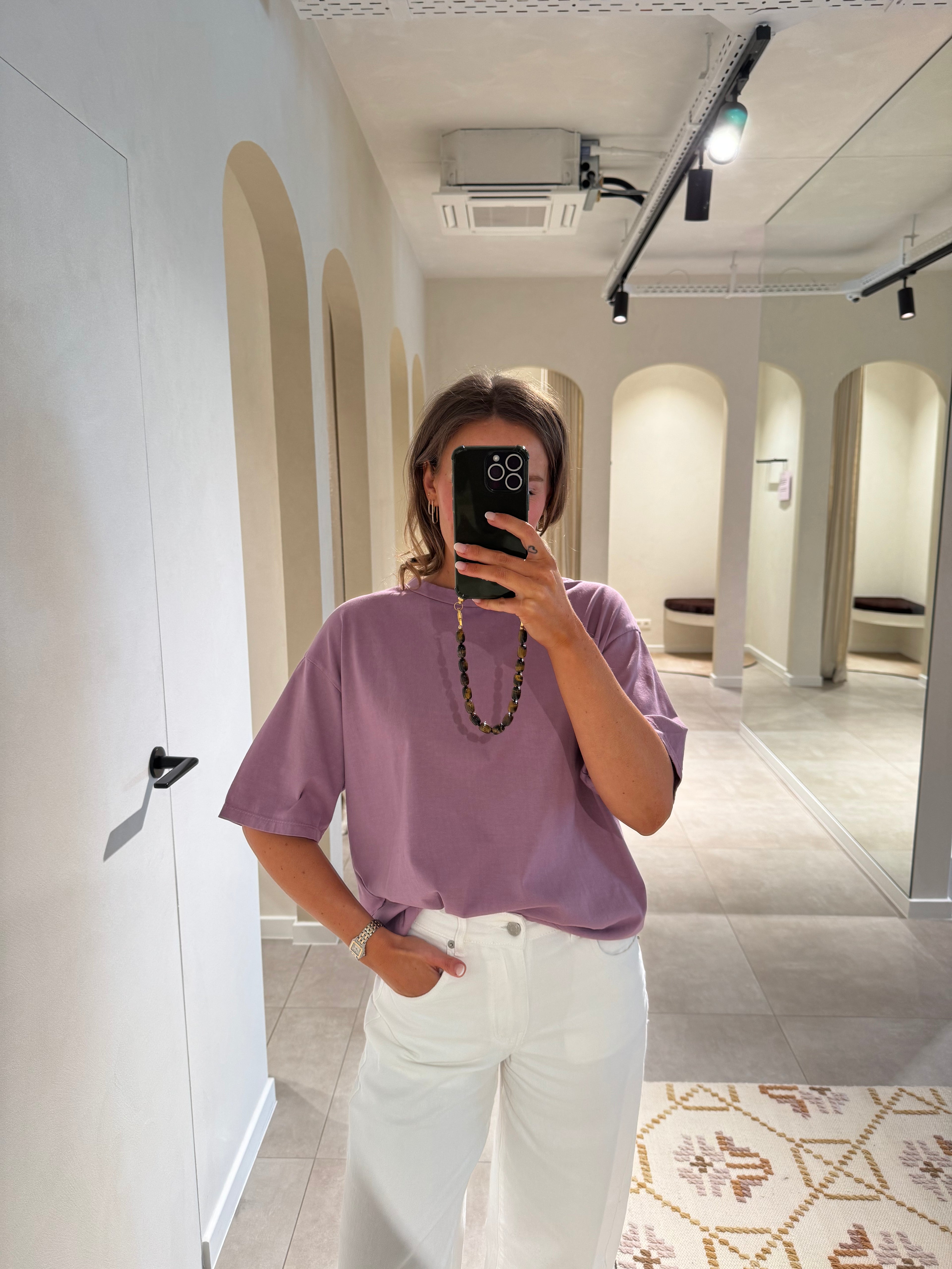 Boxy T-shirt oudroze