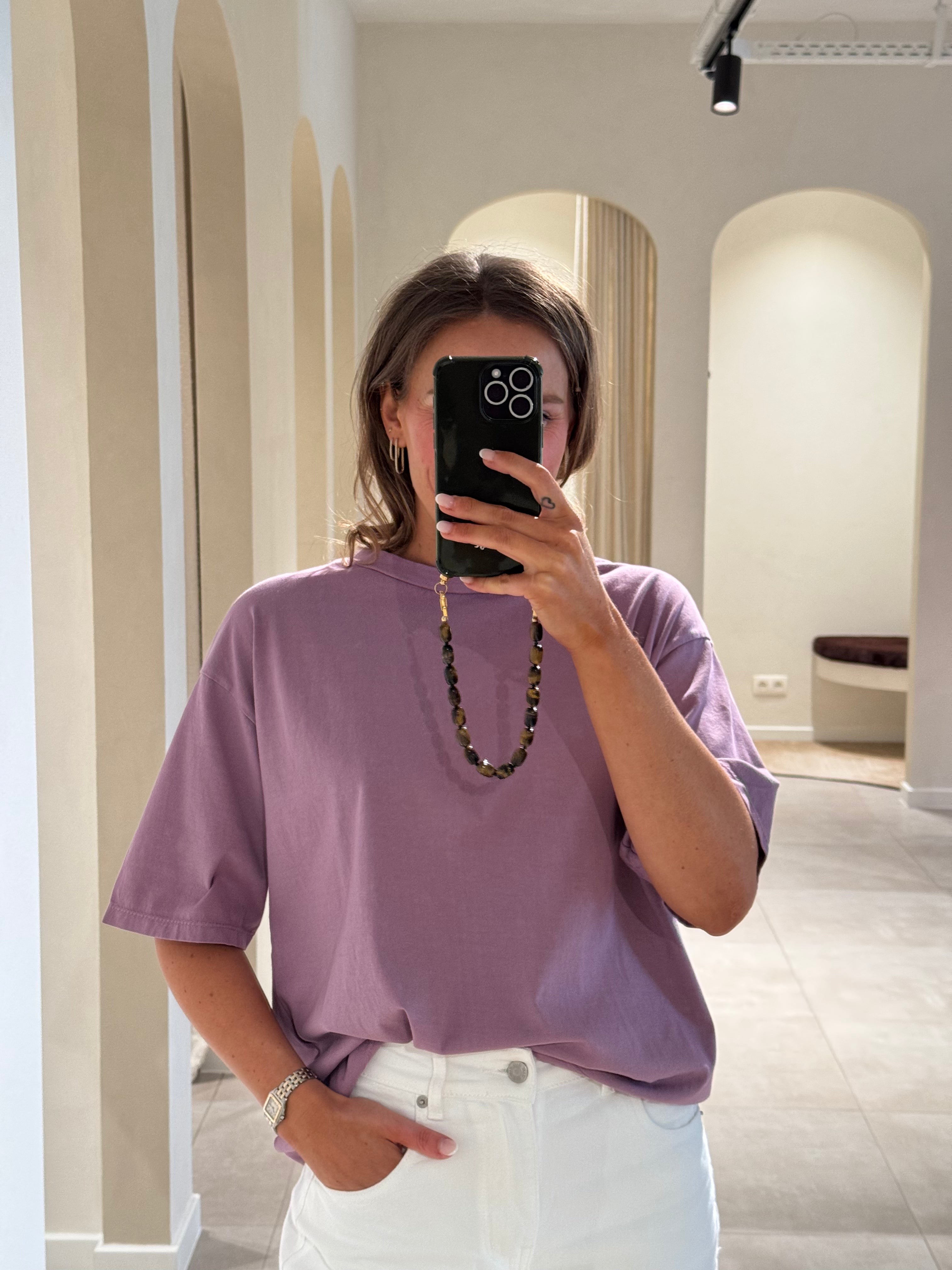 Boxy T-shirt oudroze