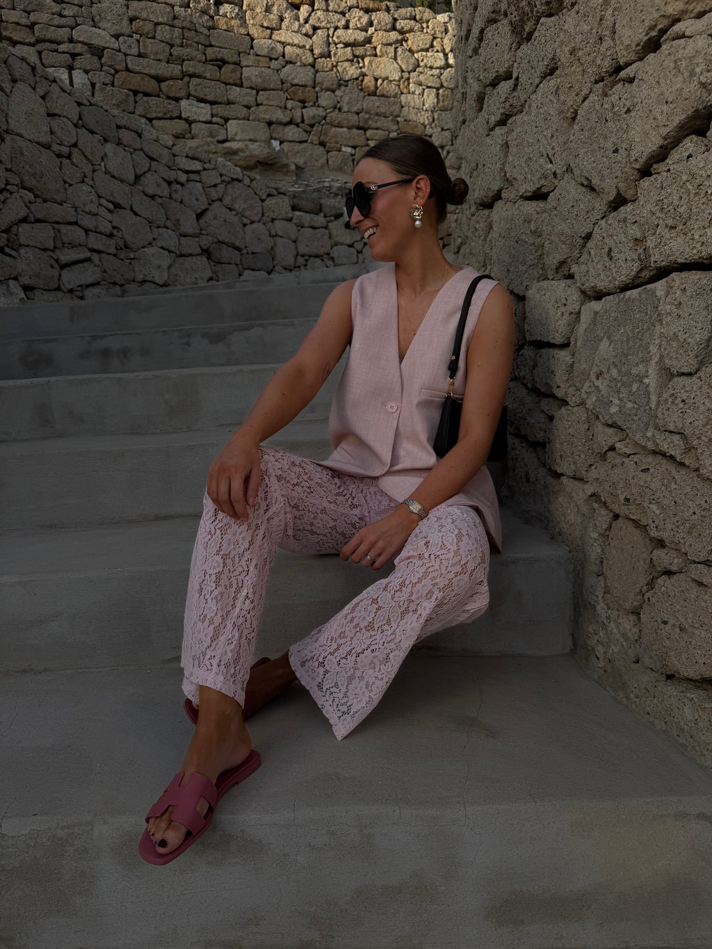 Olga lace trousers roze
