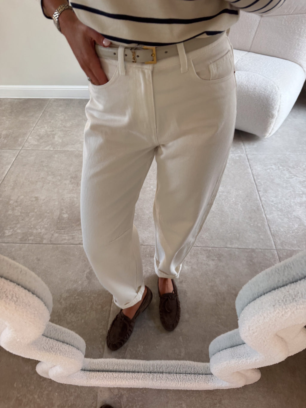 Florien balloon jeans wit