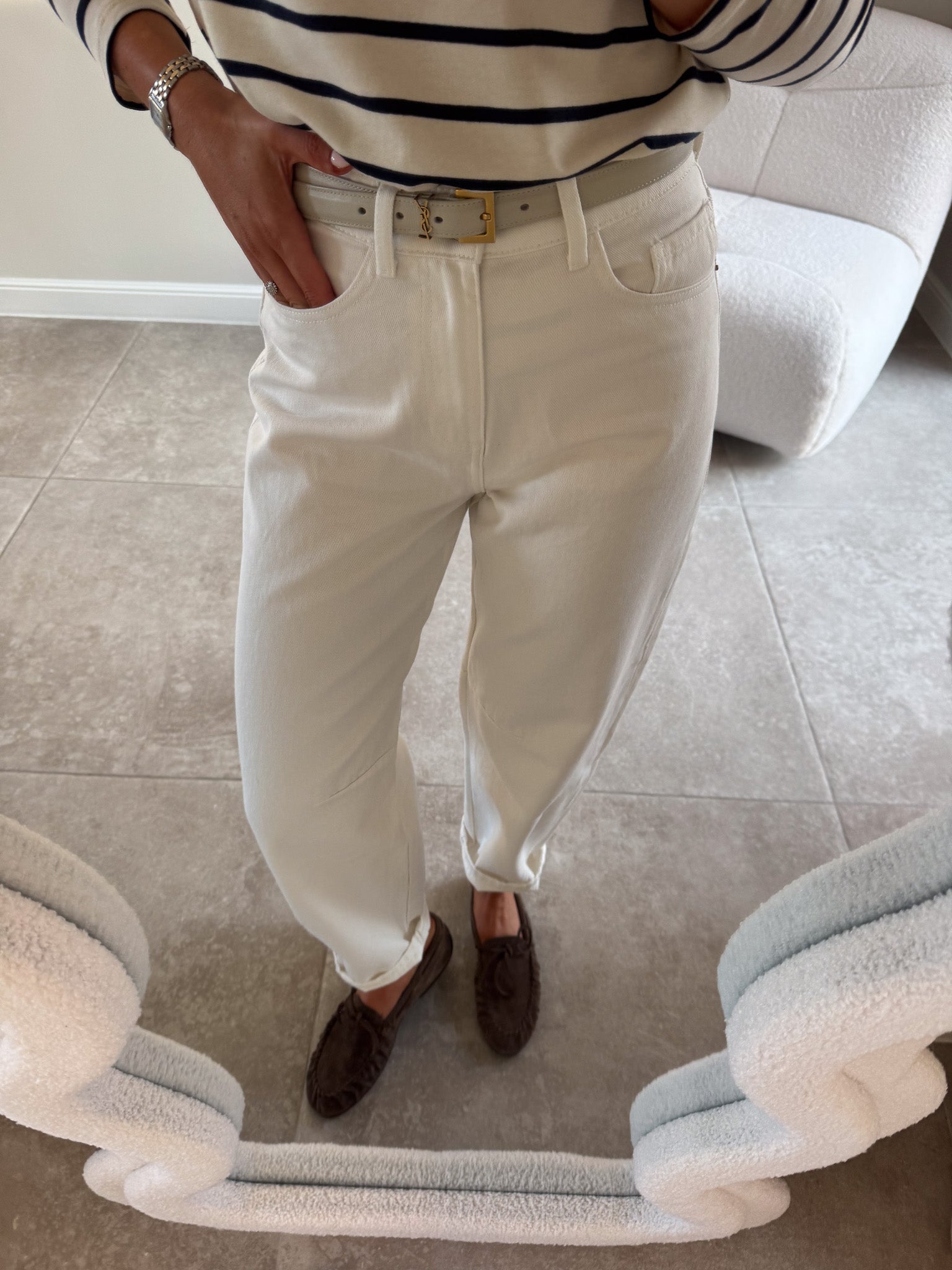 Florien balloon jeans wit