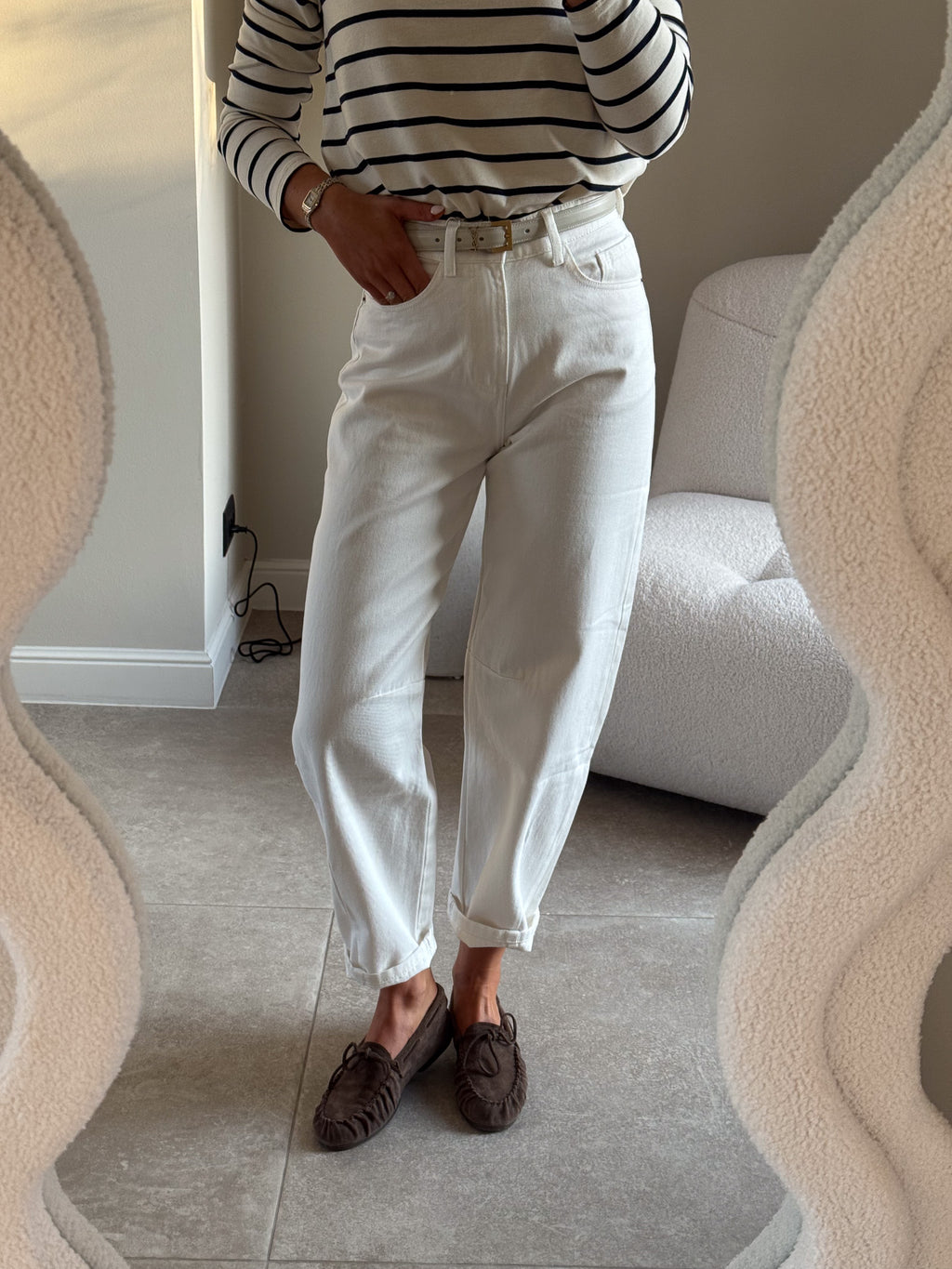 Florien balloon jeans wit