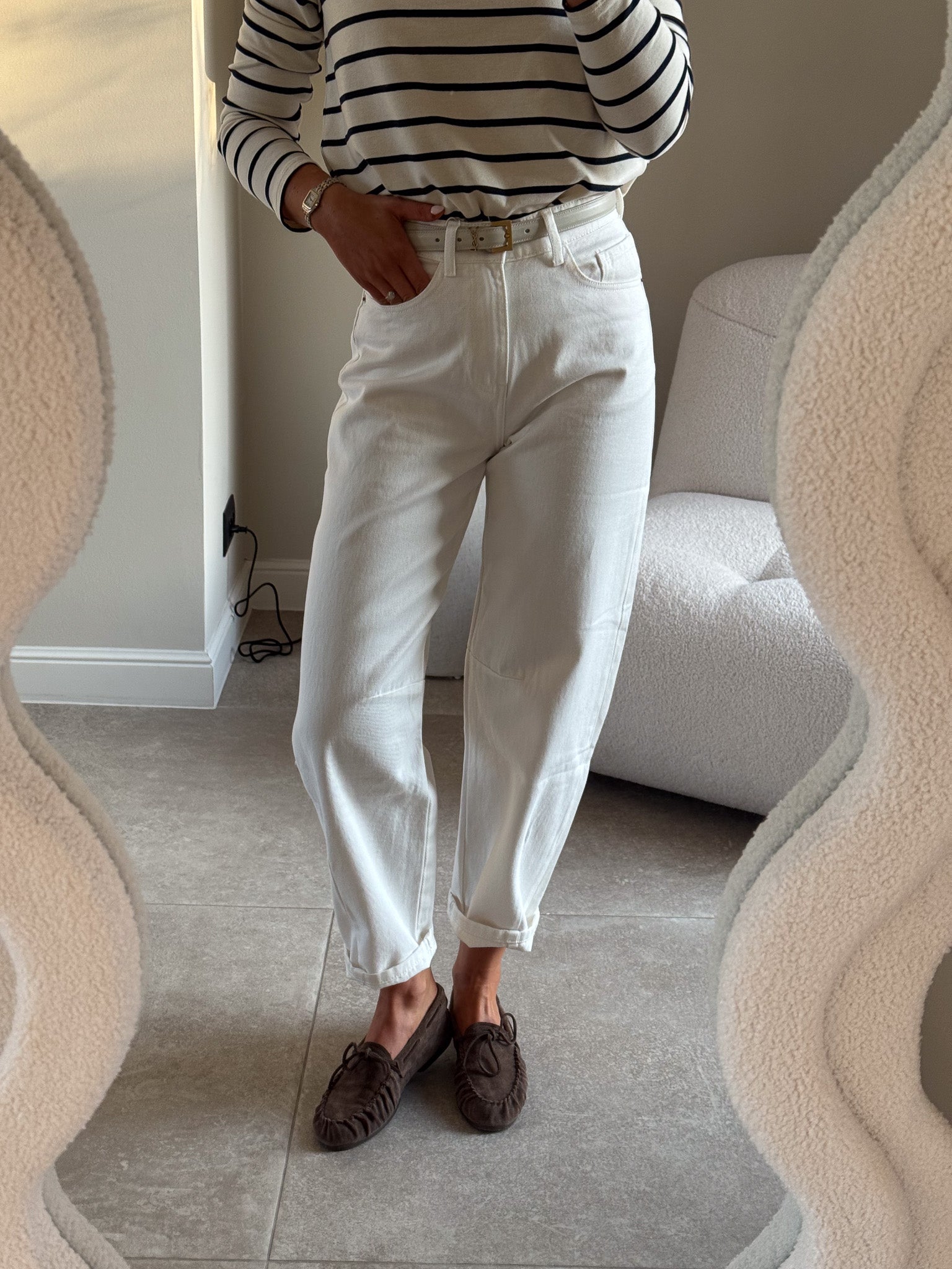 Florien balloon jeans wit