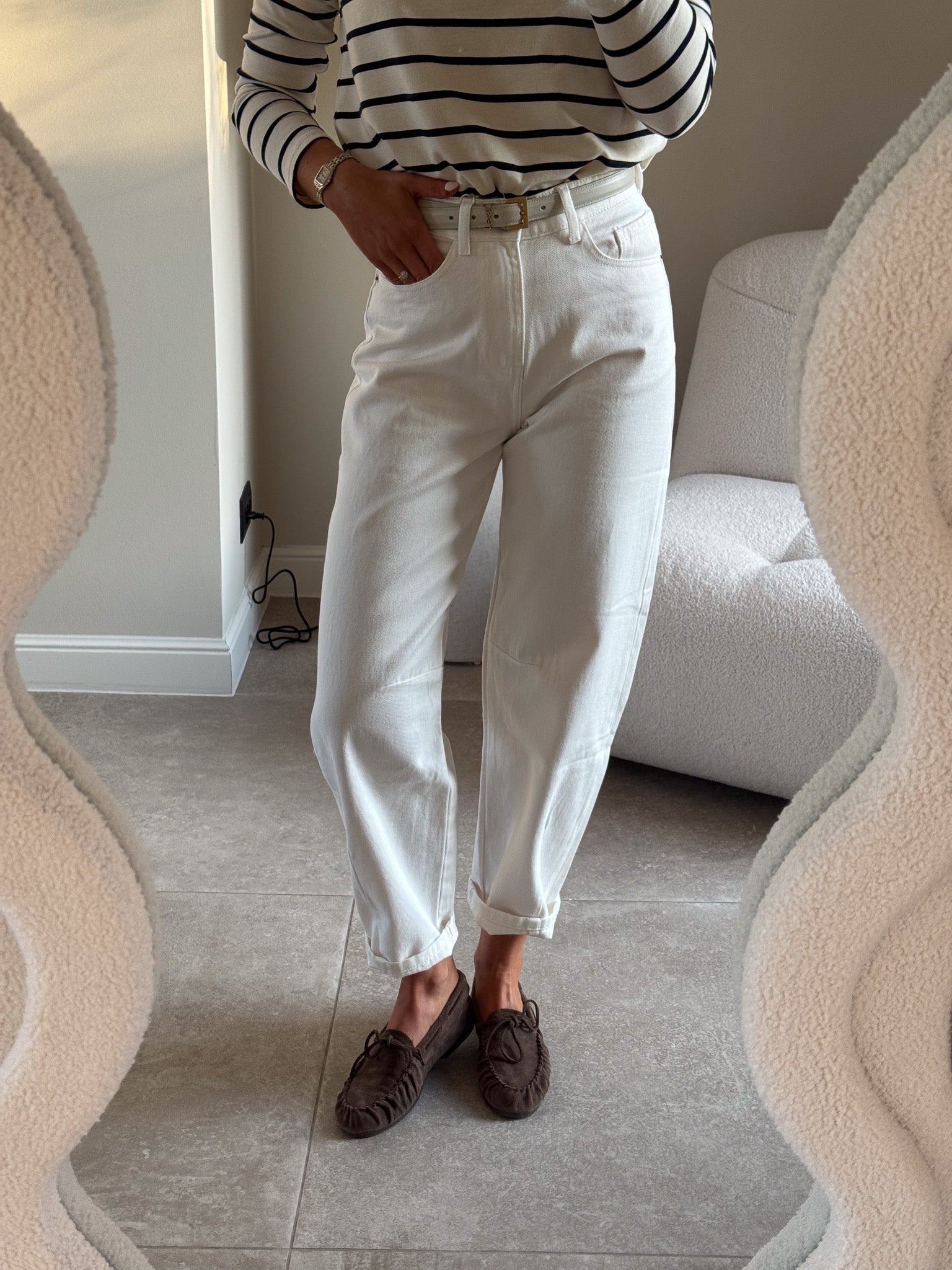 Florien balloon jeans wit