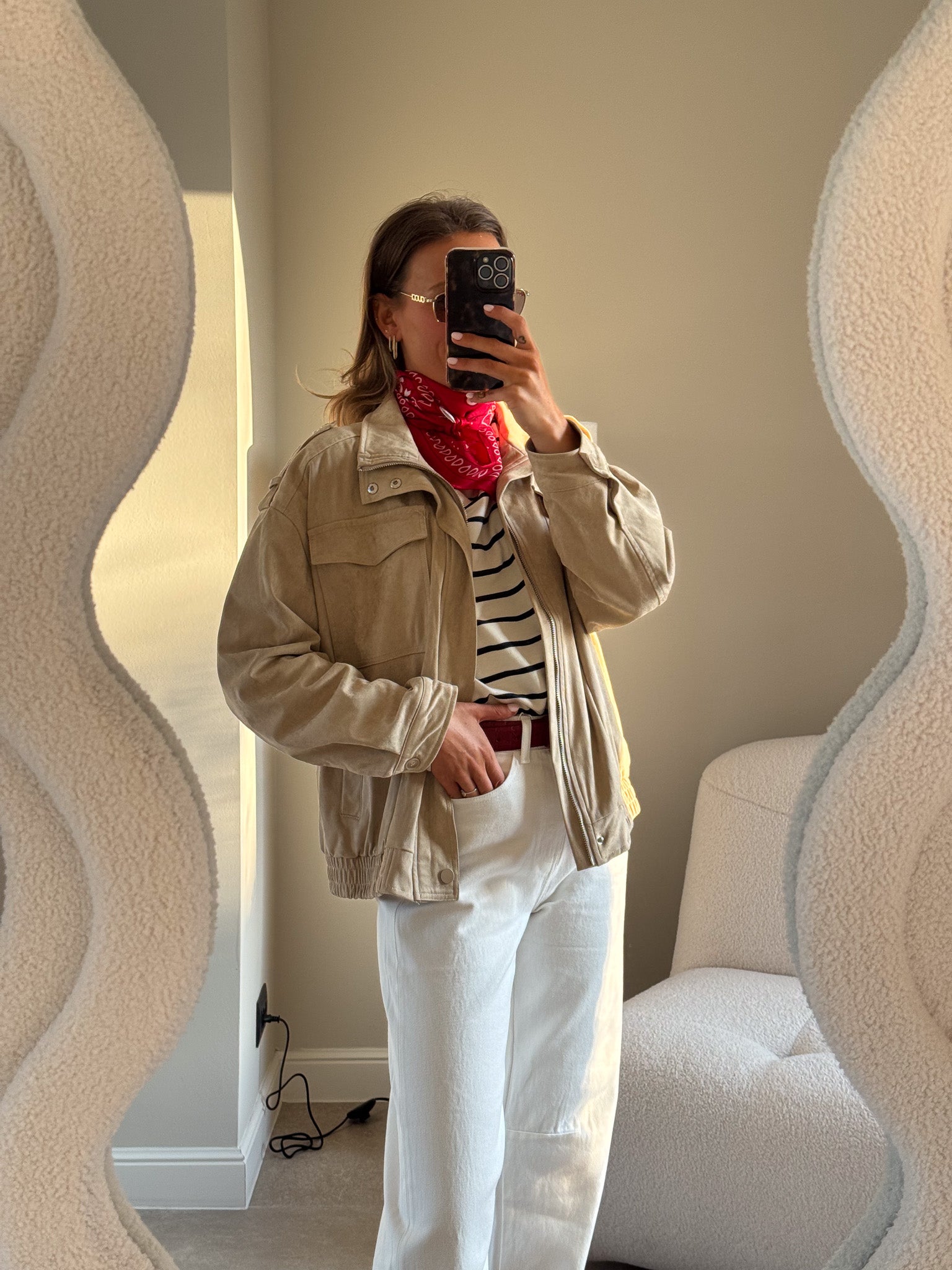 Myri boothals longsleeve marine/ecru