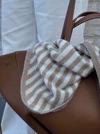 Lou gestreept sjaaltje beige/ecru