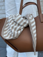 Lou gestreept sjaaltje beige/ecru