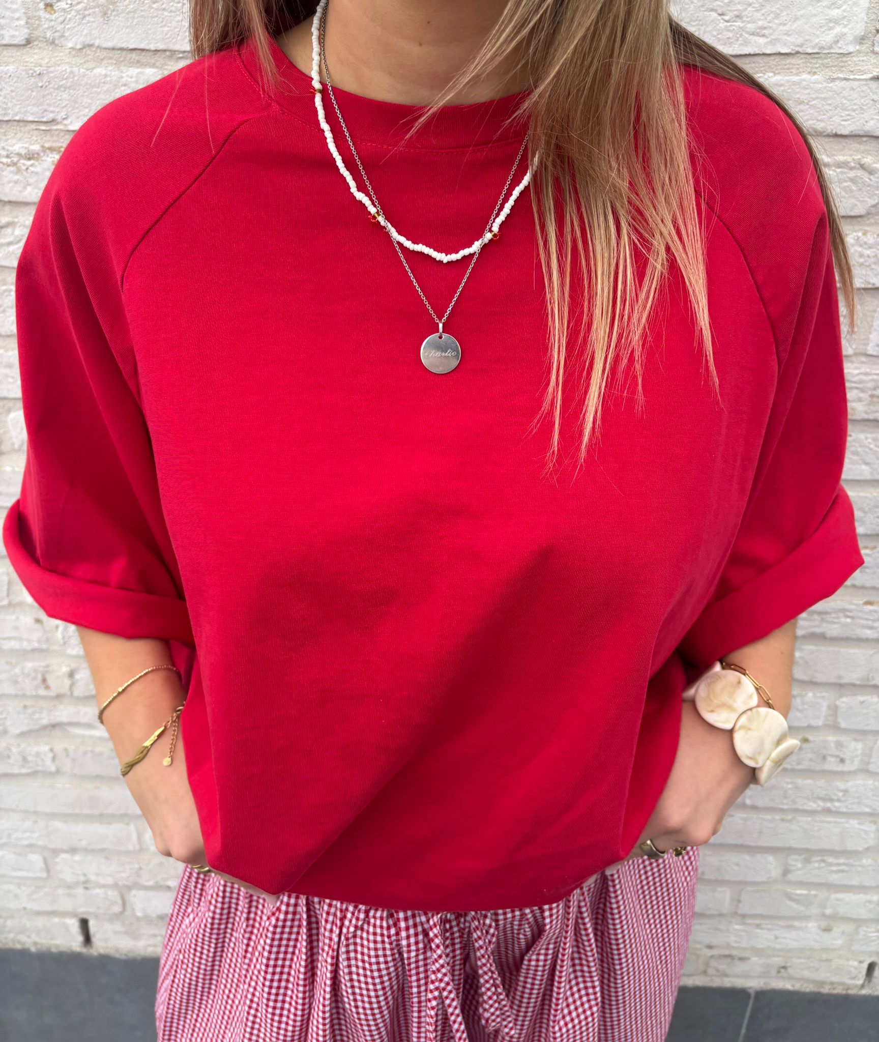 Gulia oversized T-shirt rood