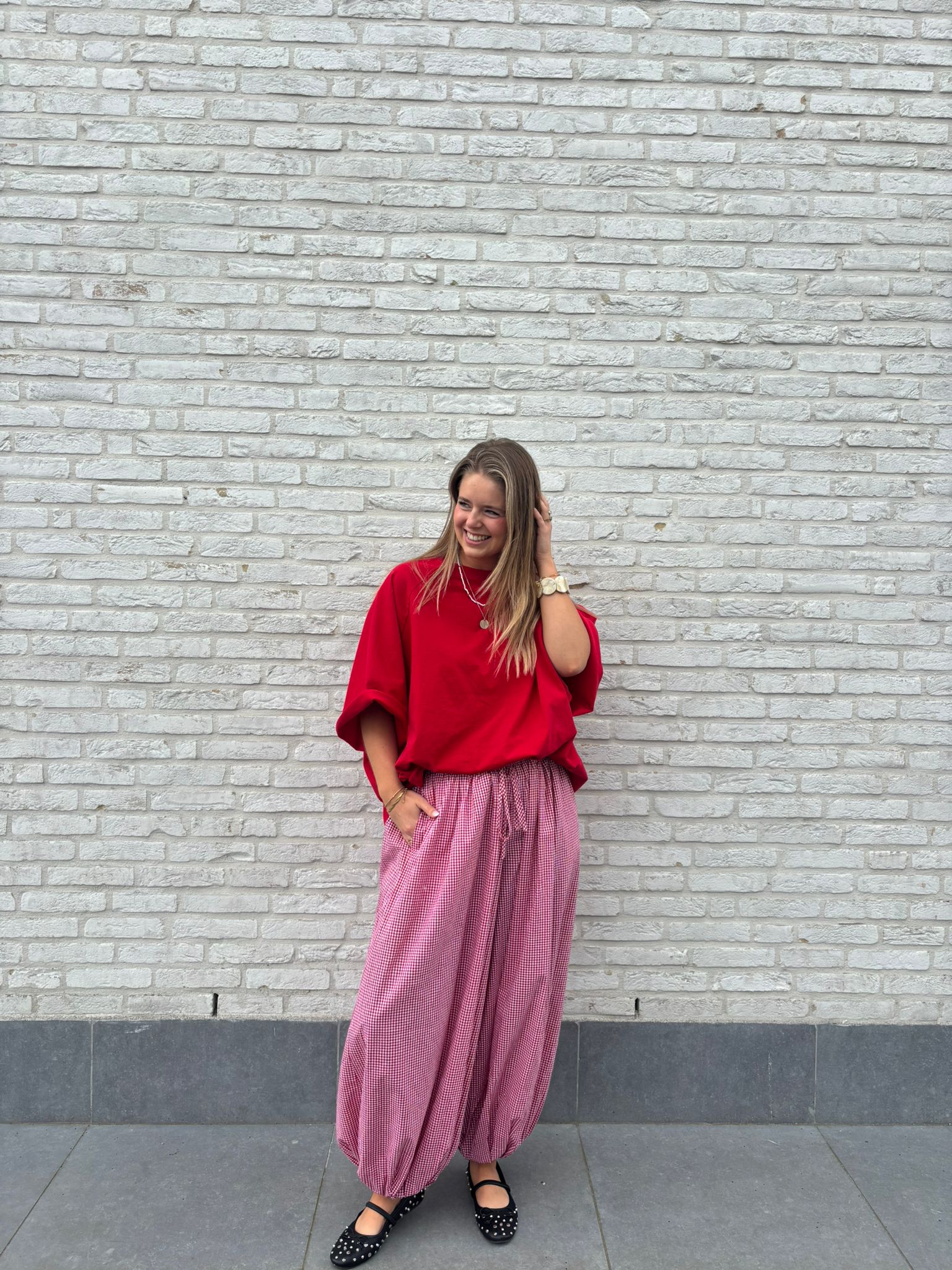 Gulia oversized T-shirt rood