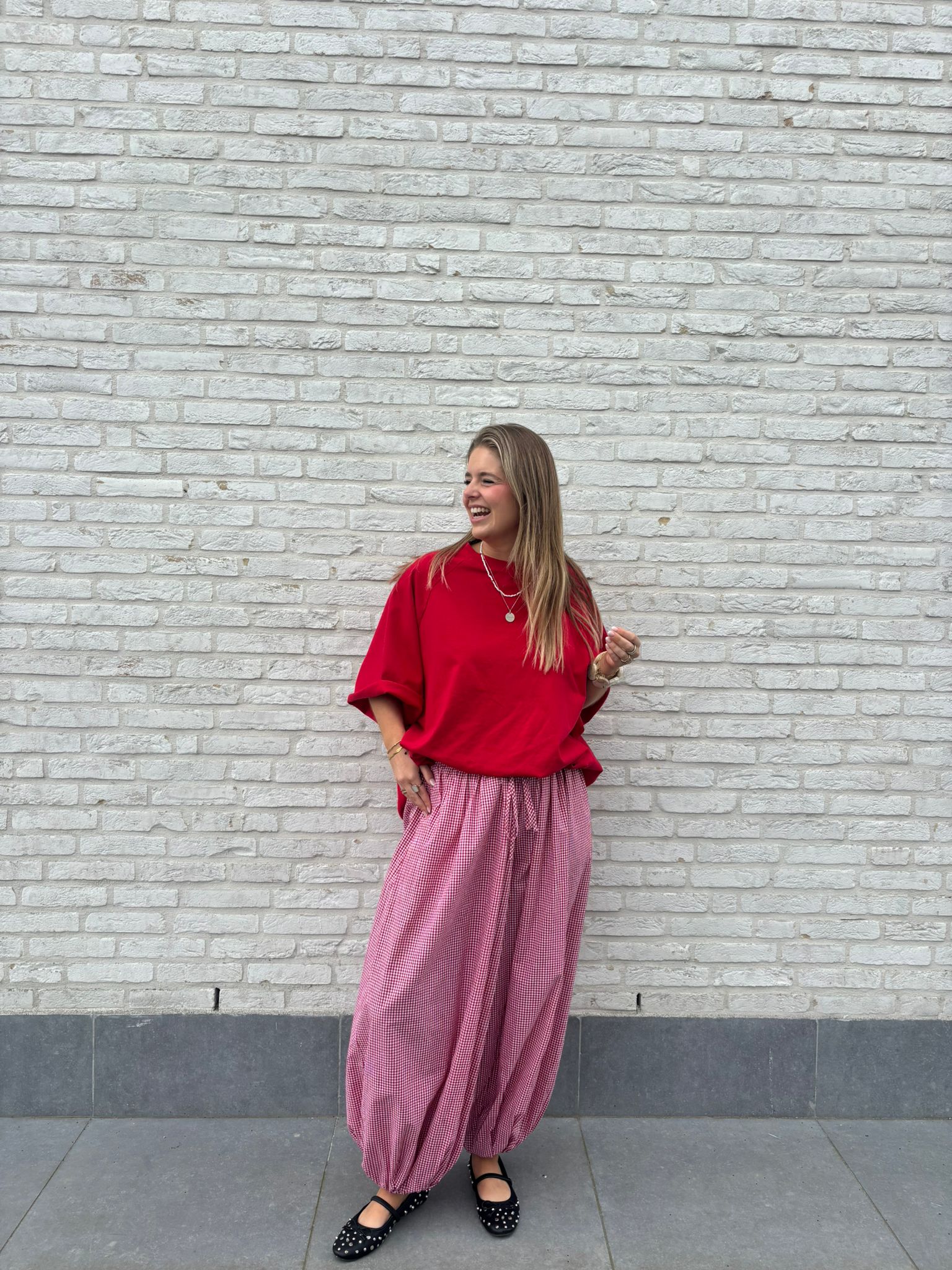 Gulia oversized T-shirt rood