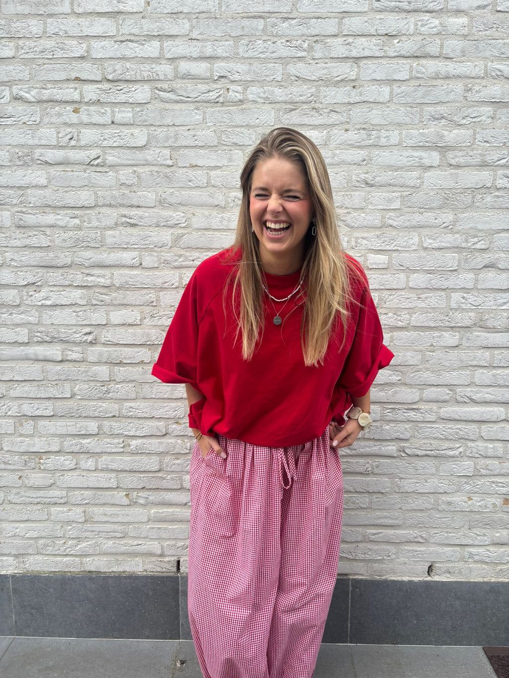 Gulia oversized T-shirt rood