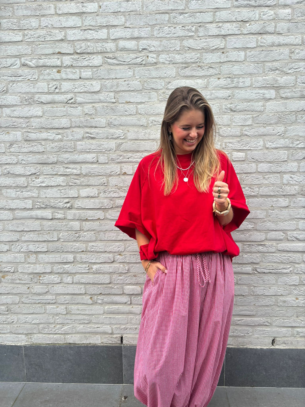 Gulia oversized T-shirt rood