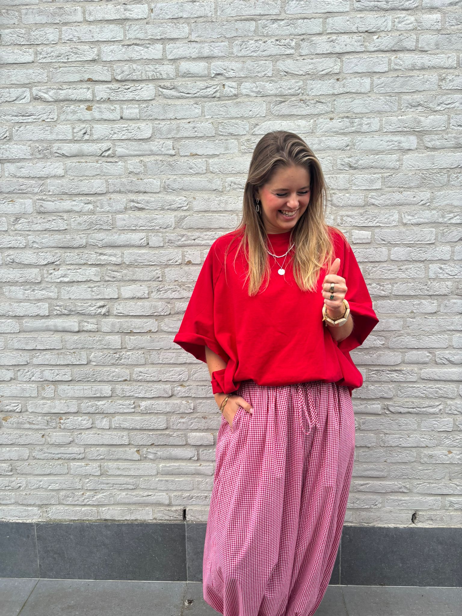 Gulia oversized T-shirt rood