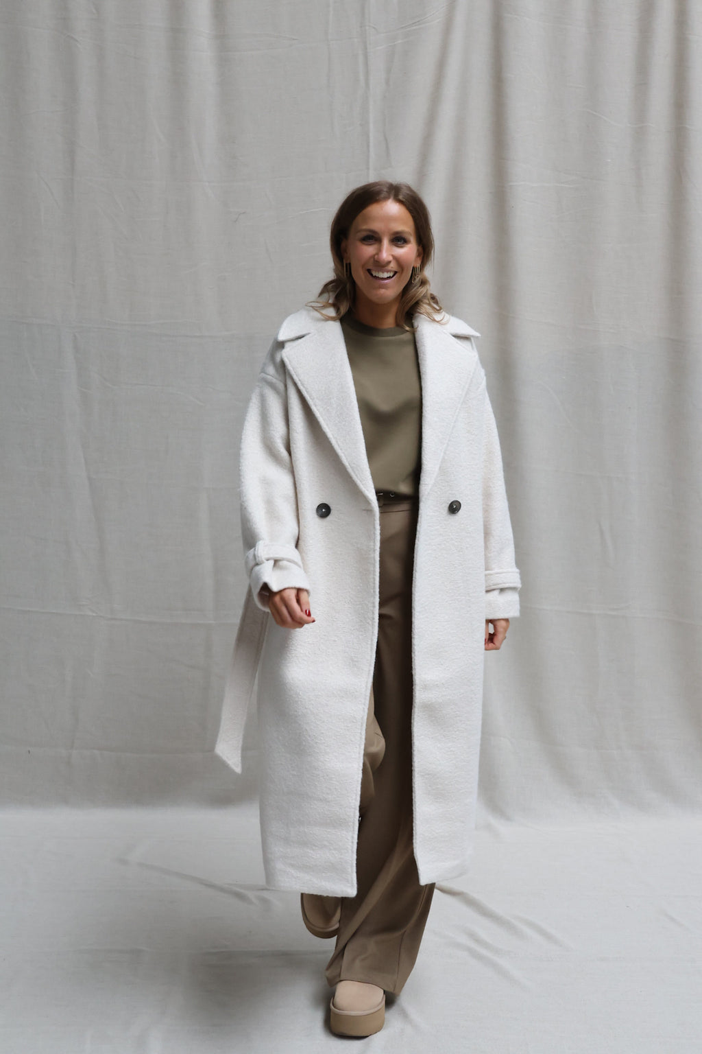 Murielle woven bouclé coat offwhite