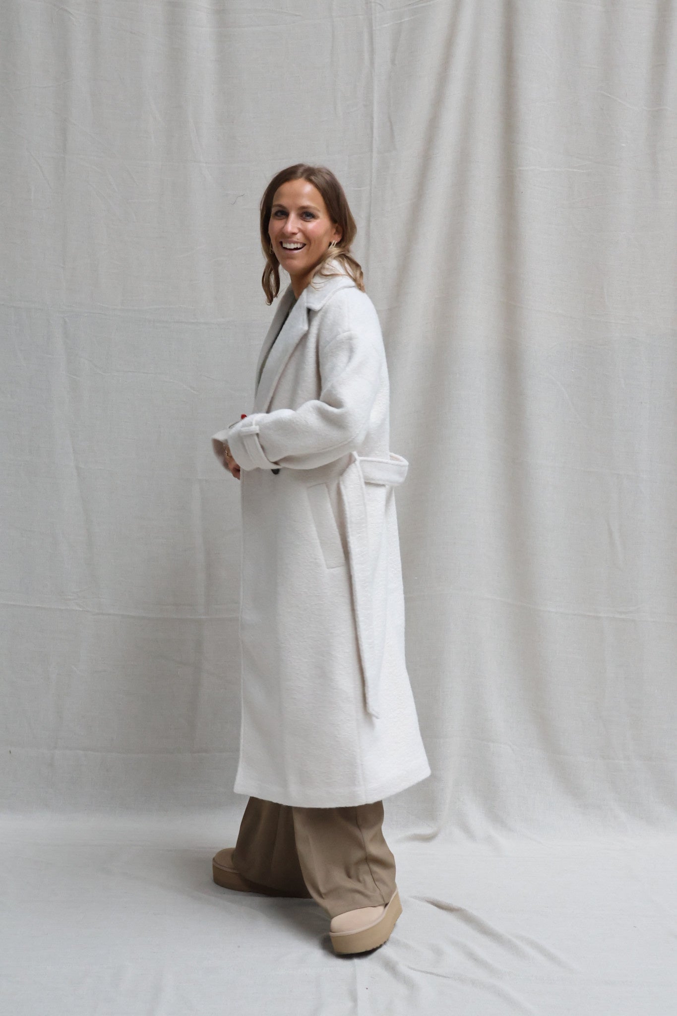 Murielle woven bouclé coat offwhite