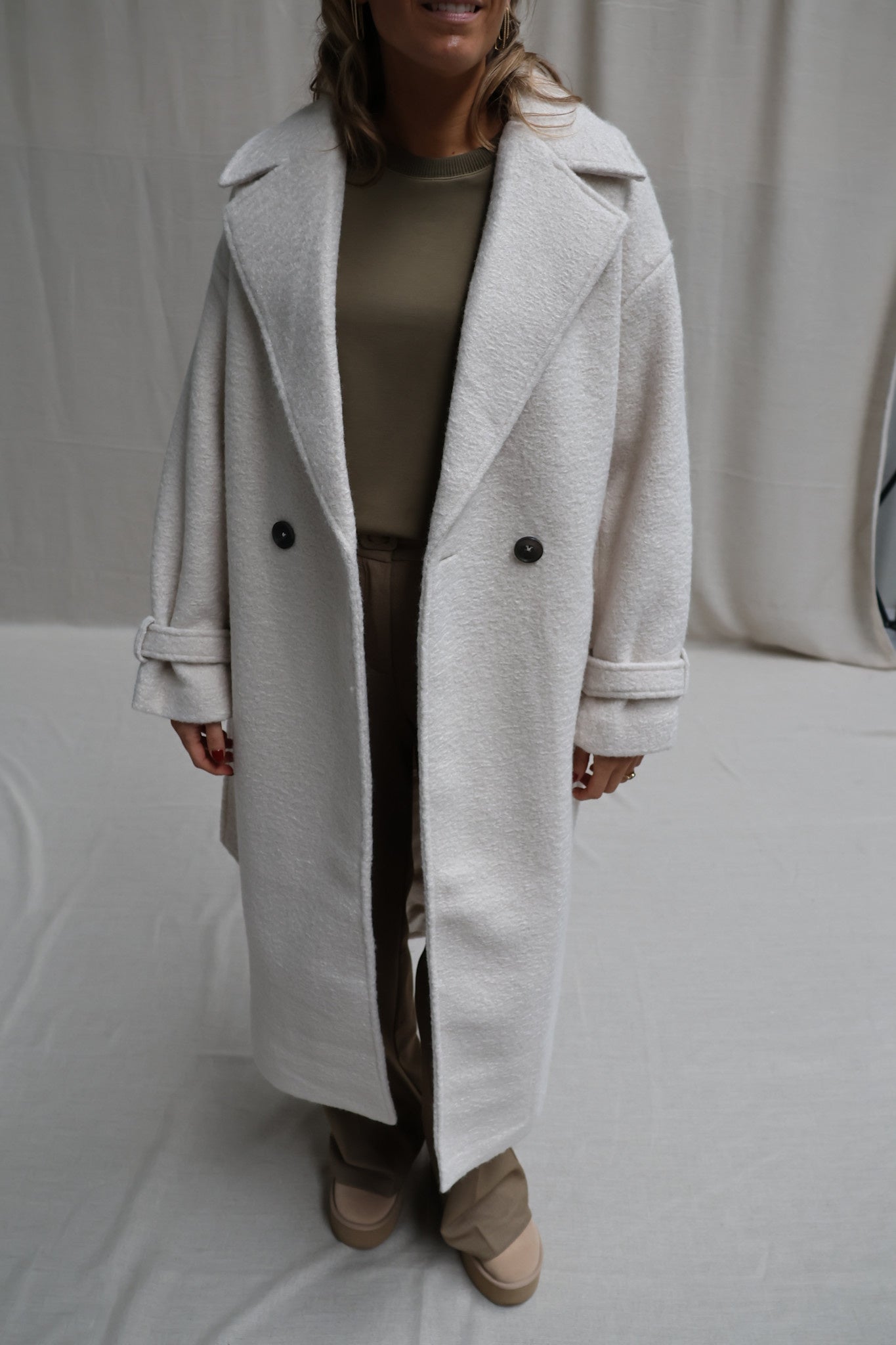Murielle woven bouclé coat offwhite