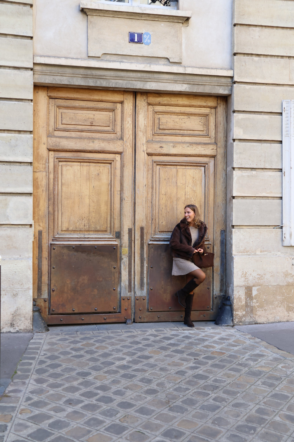 Nicole faux fur coat choco