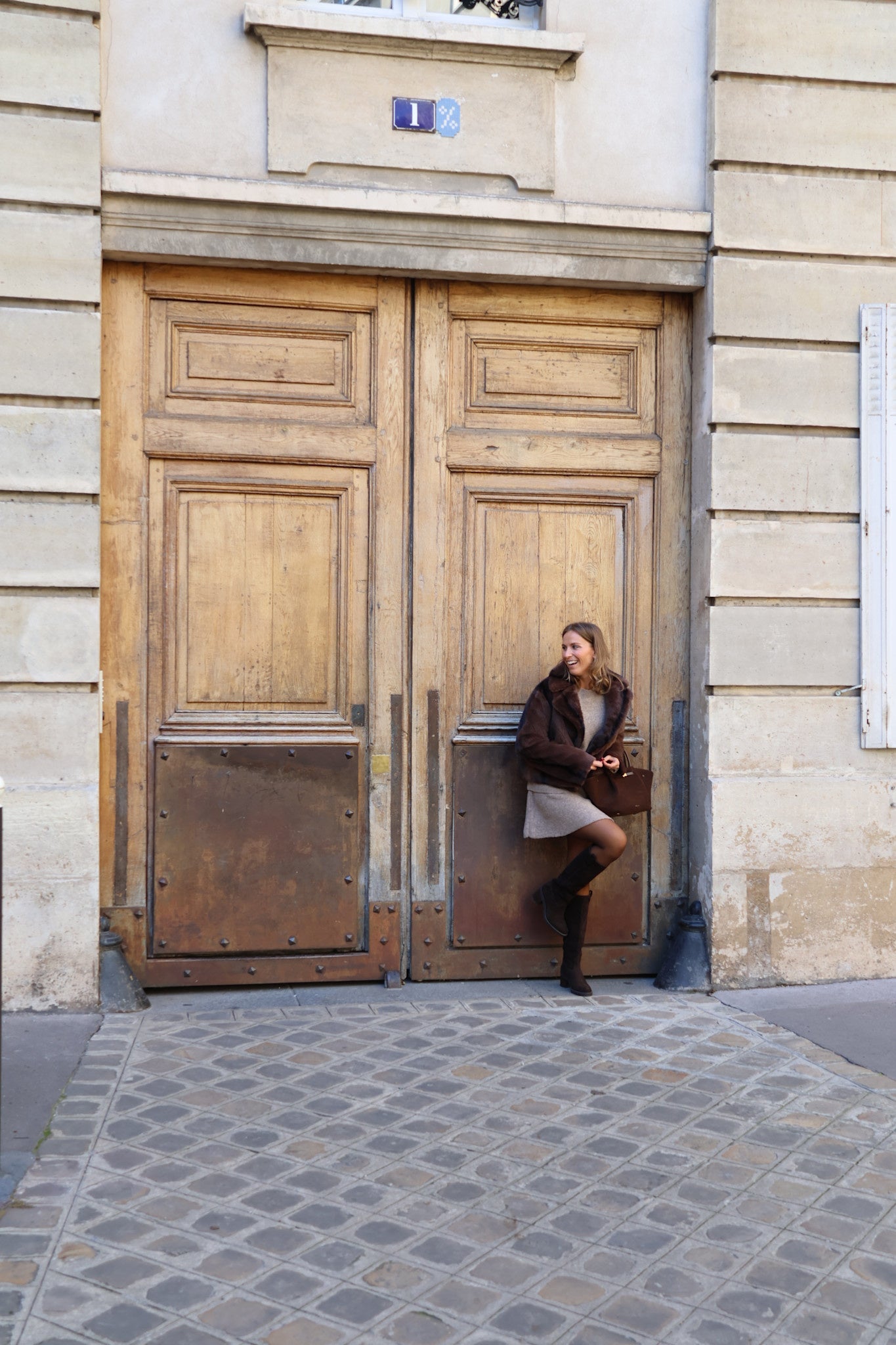 Nicole faux fur coat choco