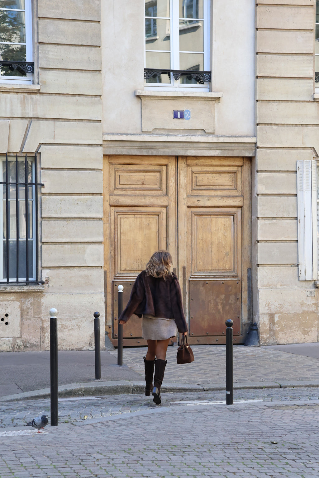 Nicole faux fur coat choco