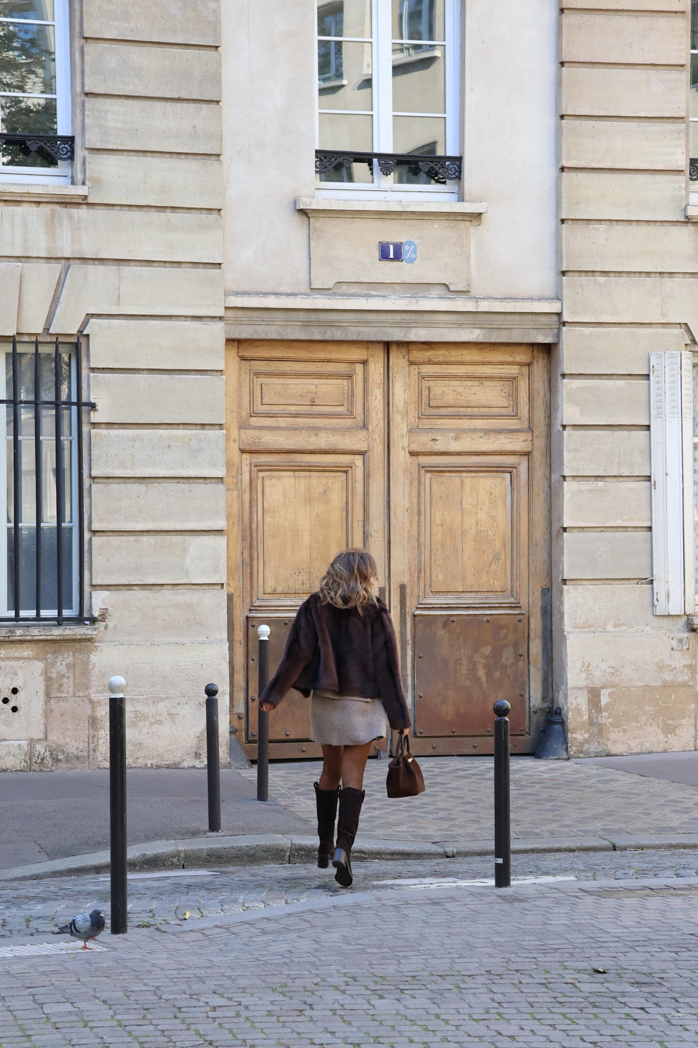 Nicole faux fur coat choco