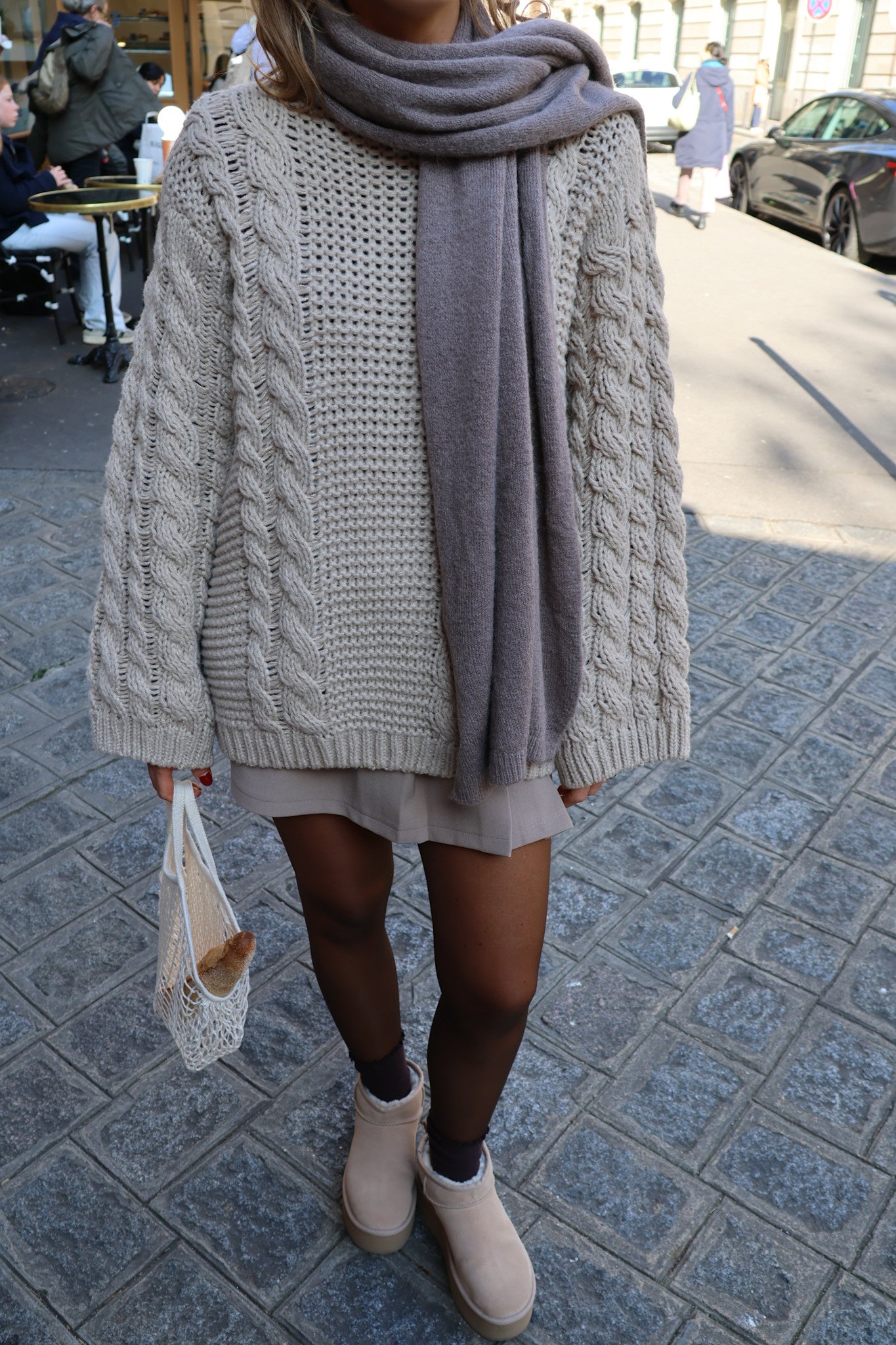 Valentine scarf taupe